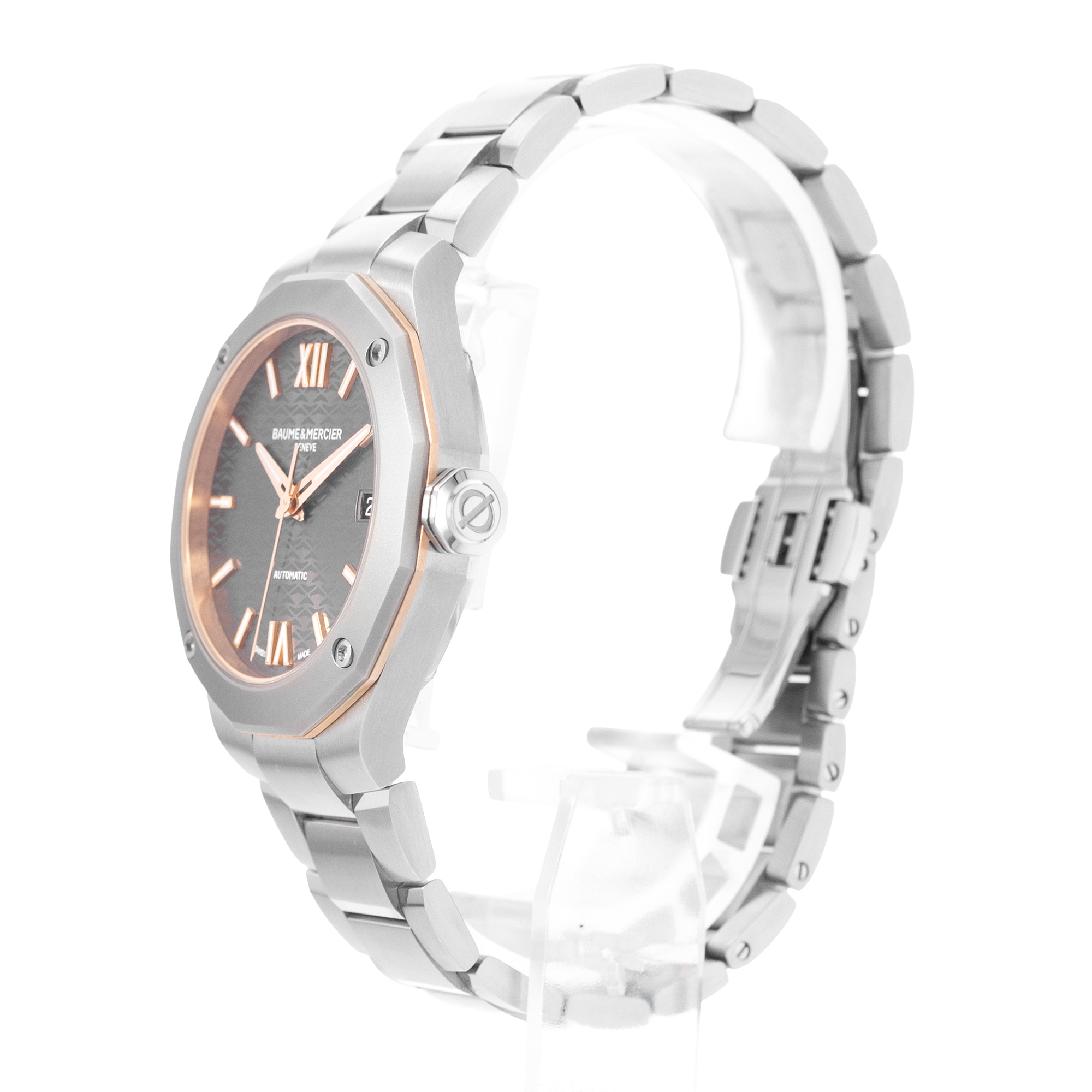 Baume & Mercier Riviera M0A10661 36mm Grey Roman Dial Steel Mens Watch Box Card thumbnail 5
