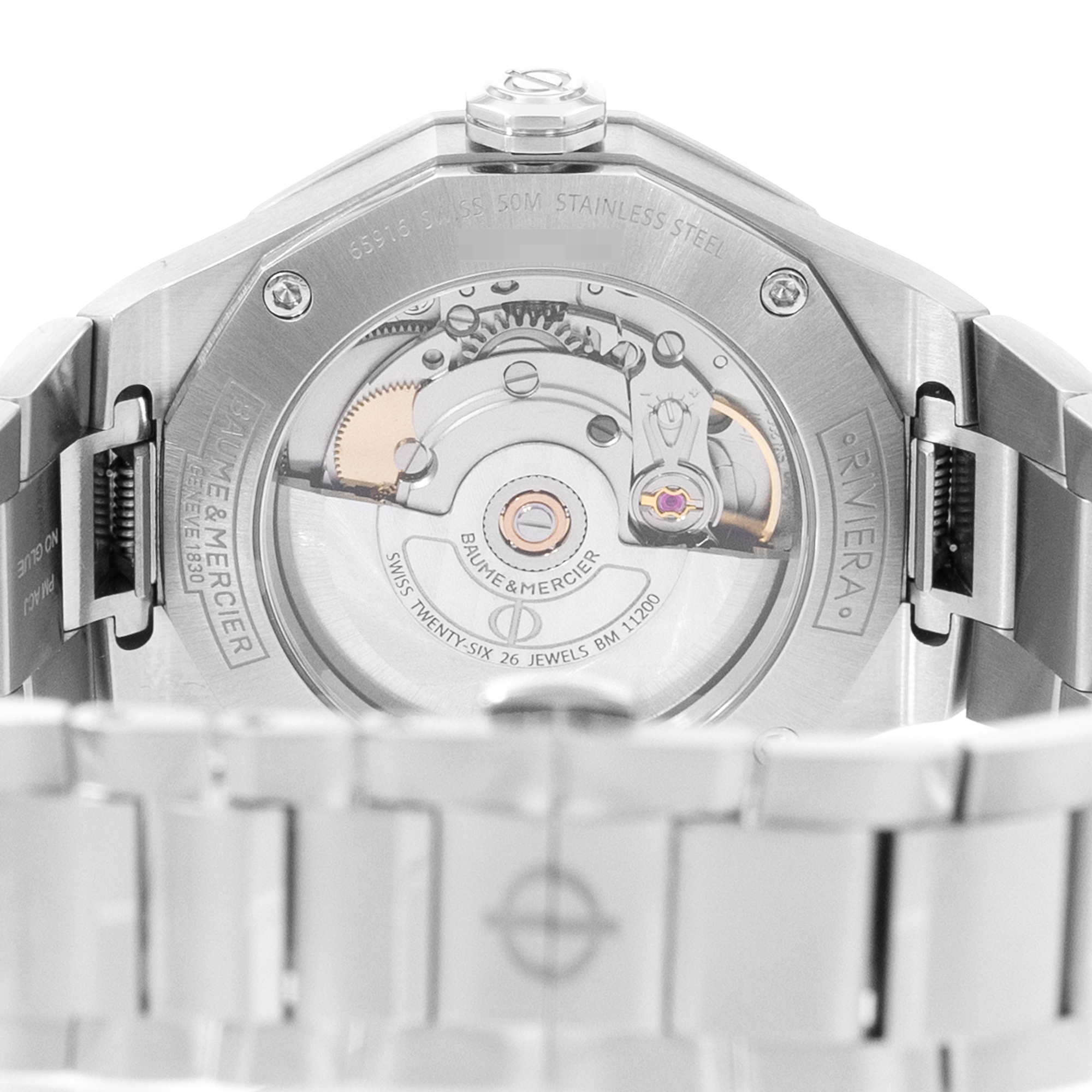 Baume & Mercier Riviera M0A10661 36mm Grey Roman Dial Steel Mens Watch Box Card thumbnail 9