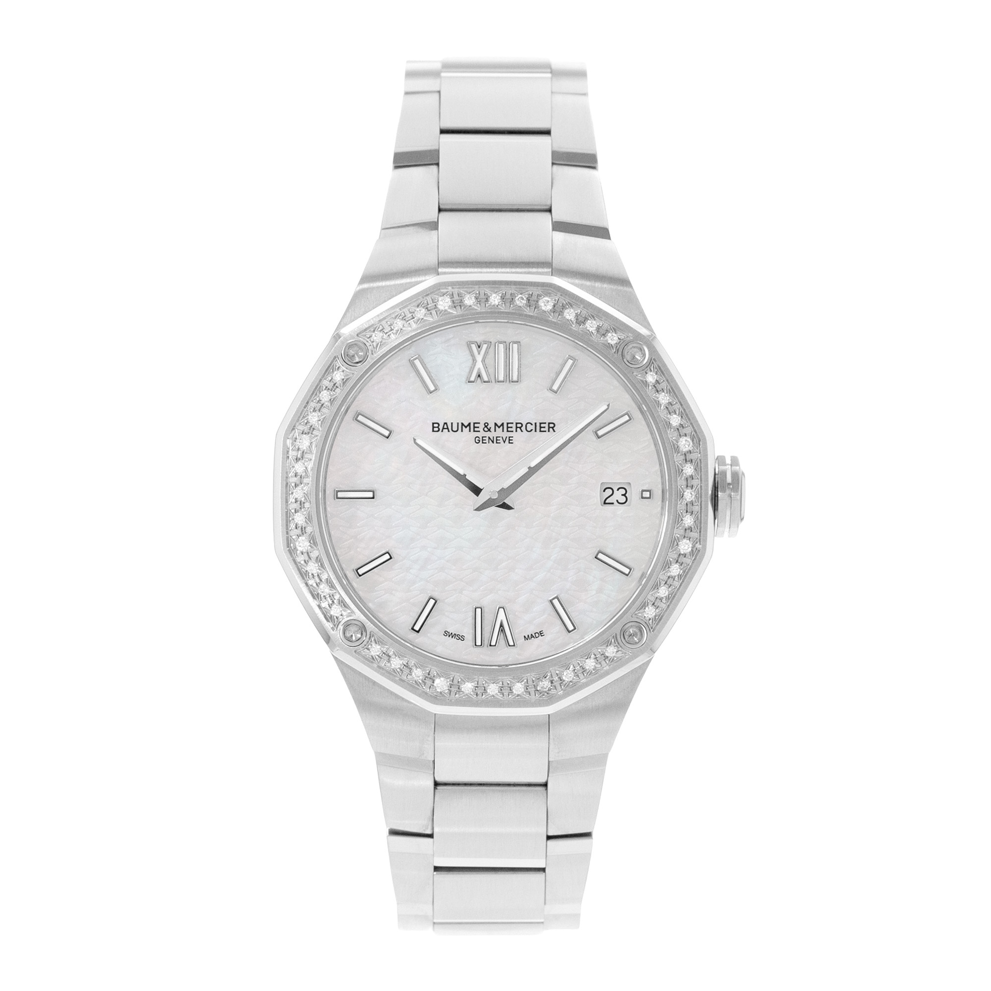 Baume & Mercier Riviera M0A10662 36mm MOP Dial Steel Mens Watch Box Card 2026 thumbnail 2