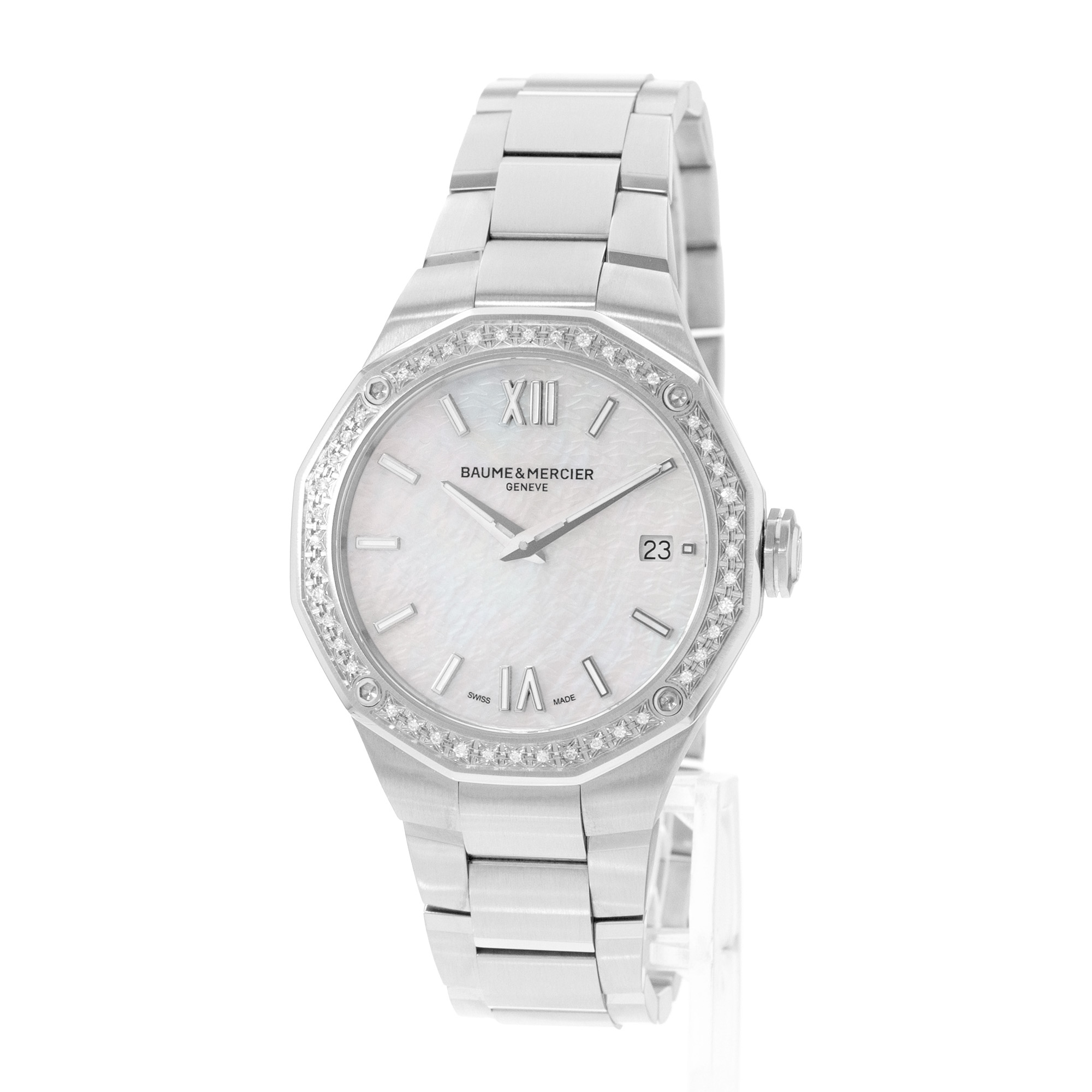 Baume & Mercier Riviera M0A10662 36mm MOP Dial Steel Mens Watch Box Card 2026 thumbnail 4