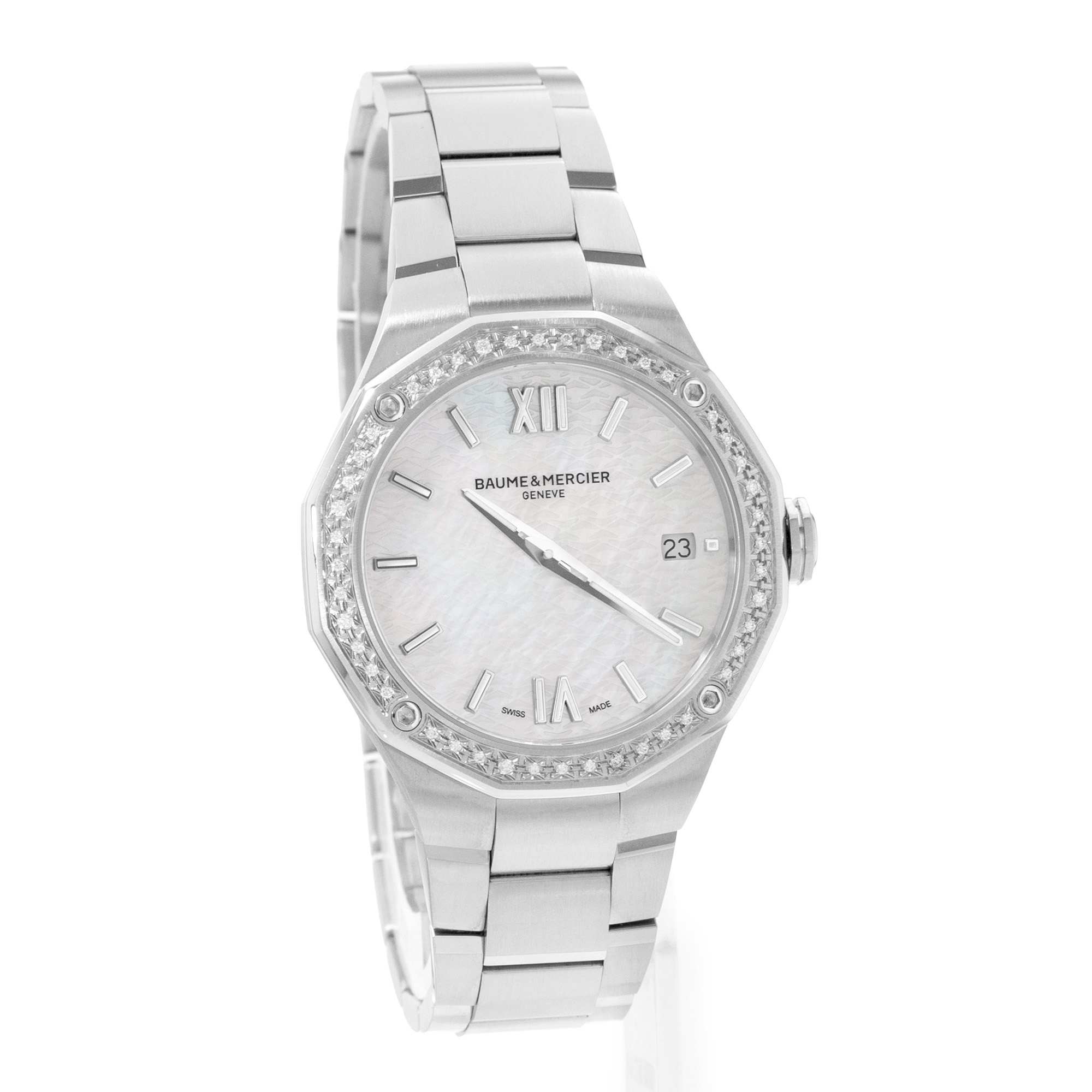 Baume & Mercier Riviera M0A10662 36mm MOP Dial Steel Mens Watch Box Card 2026 thumbnail 7