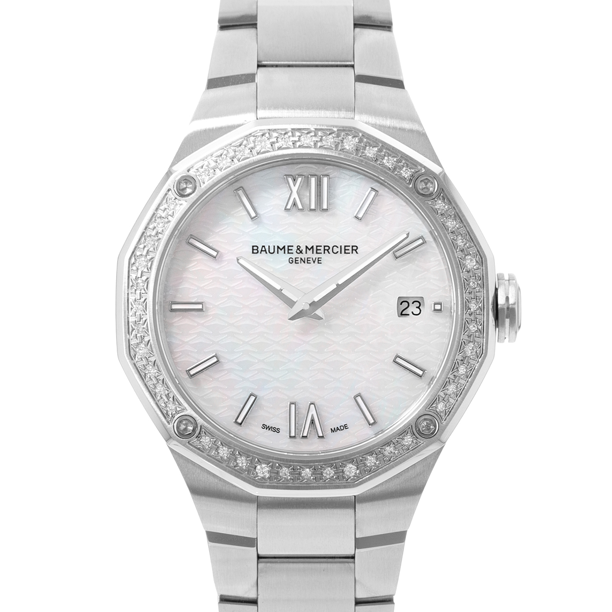Baume & Mercier Riviera M0A10662 36mm MOP Dial Steel Mens Watch Box Card 2026 thumbnail 1