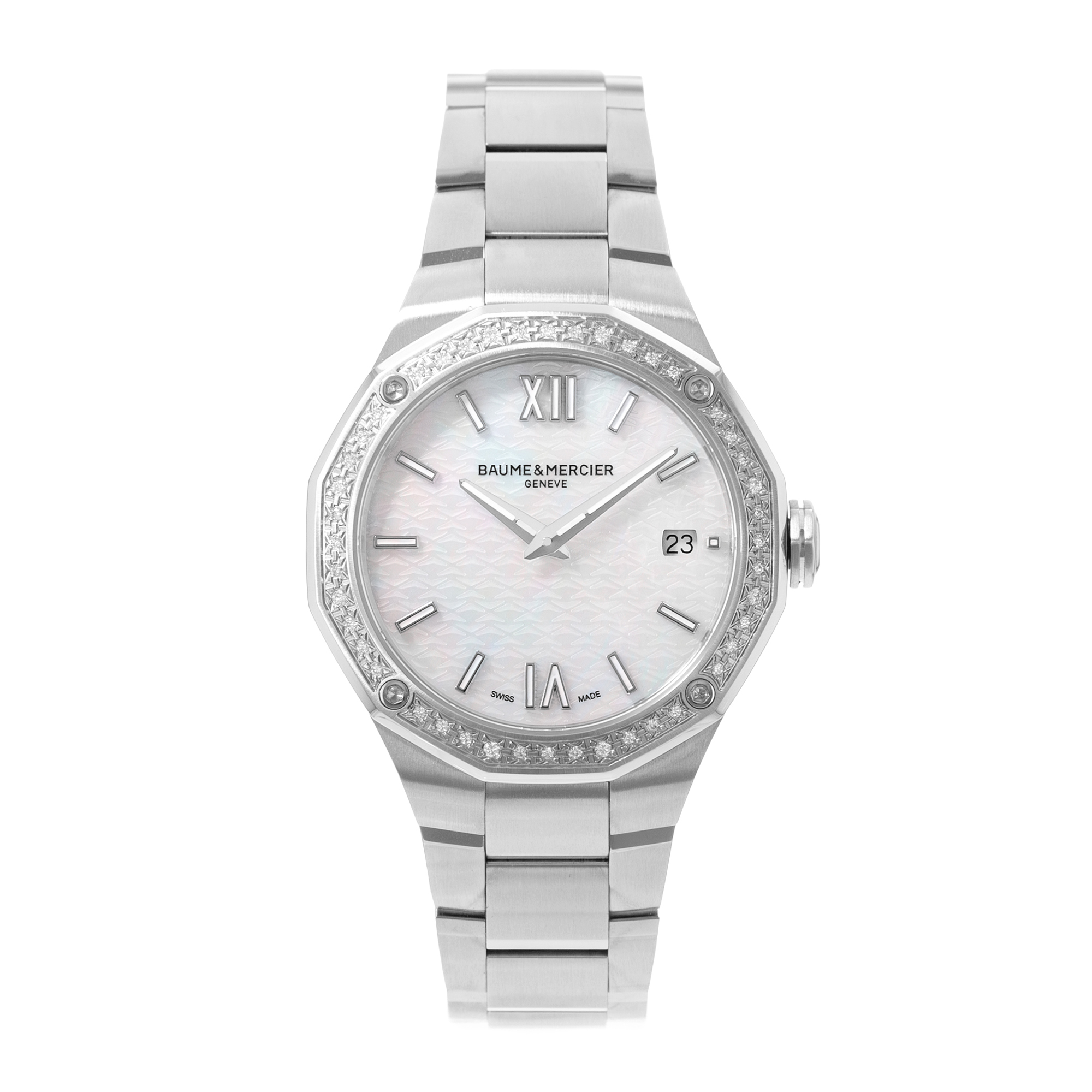 Baume & Mercier Riviera M0A10662 36mm MOP Dial Steel Mens Watch Box Card 2026 thumbnail 2