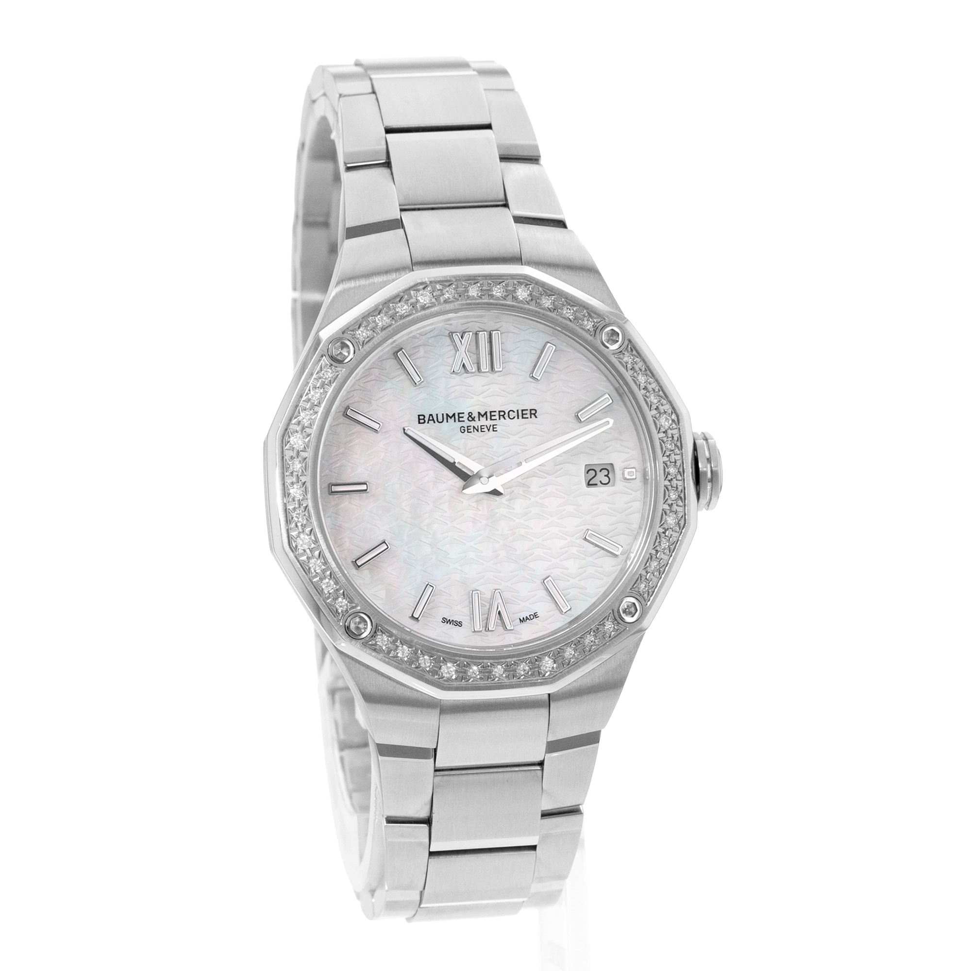 Baume & Mercier Riviera M0A10662 36mm MOP Dial Steel Mens Watch Box Card 2026 thumbnail 7