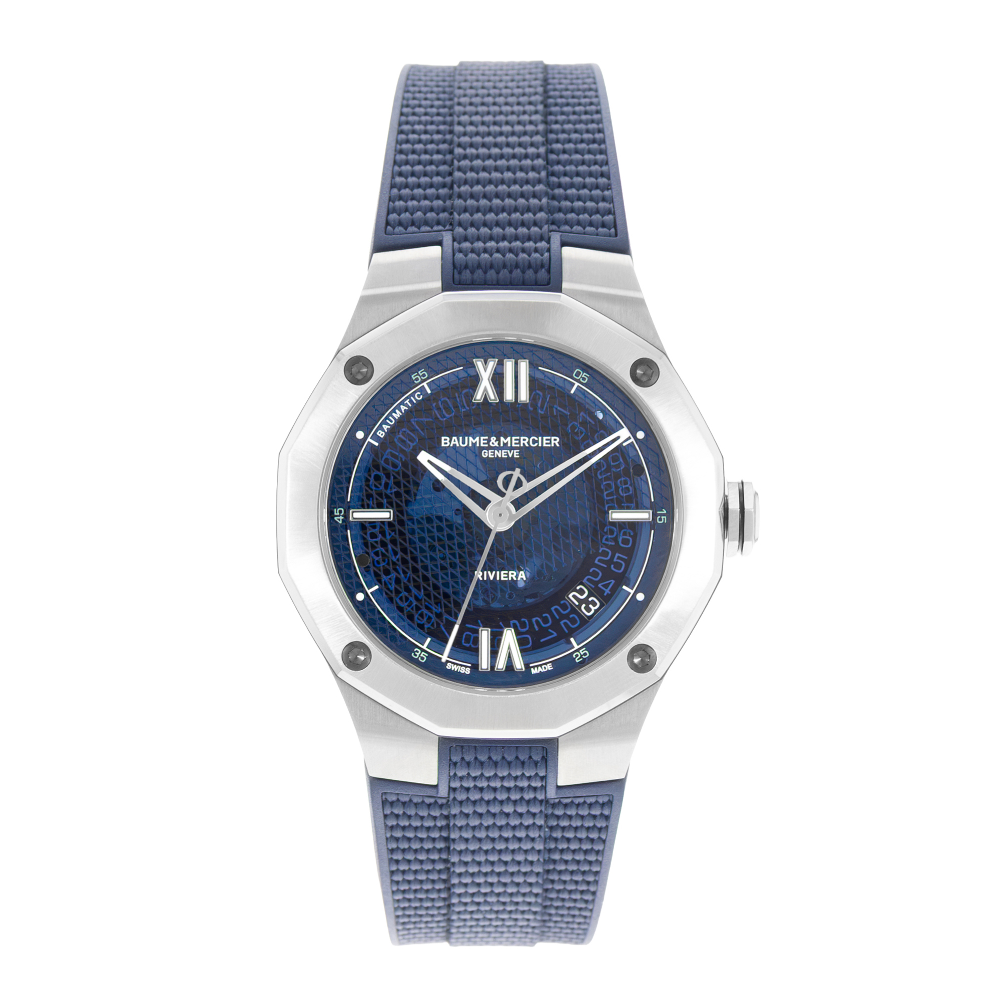 Baume & Mercier Riviera M0A10701 42mm Blue Steel Mens Watc Box Card thumbnail 2