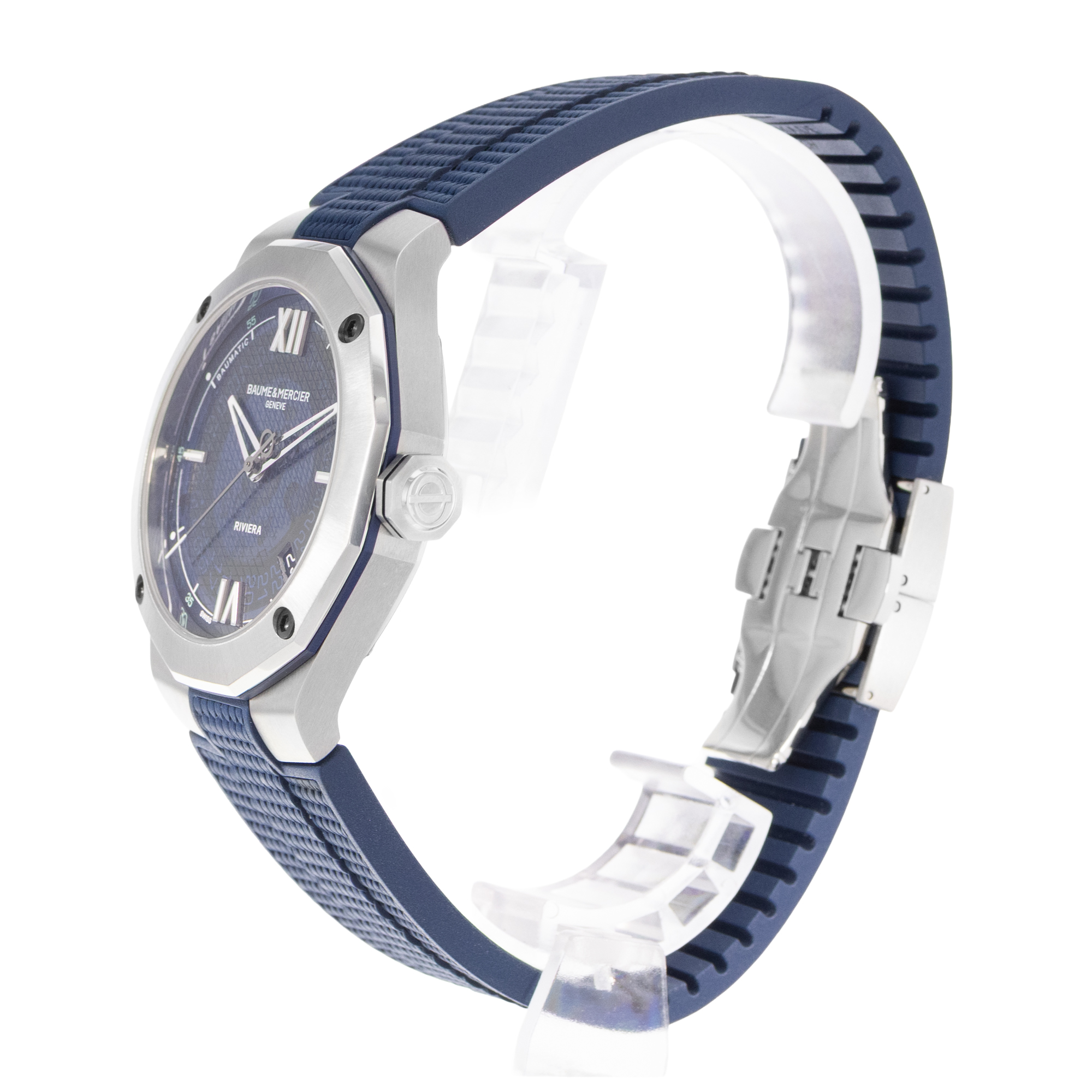 Baume & Mercier Riviera M0A10701 42mm Blue Steel Mens Watc Box Card thumbnail 5