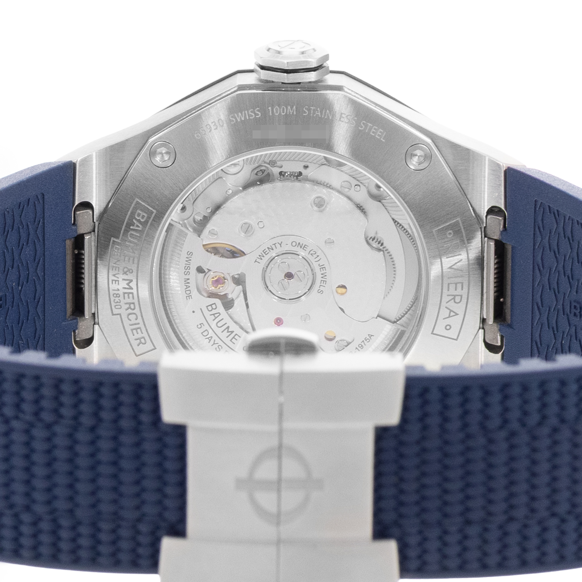 Baume & Mercier Riviera M0A10701 42mm Blue Steel Mens Watc Box Card thumbnail 9