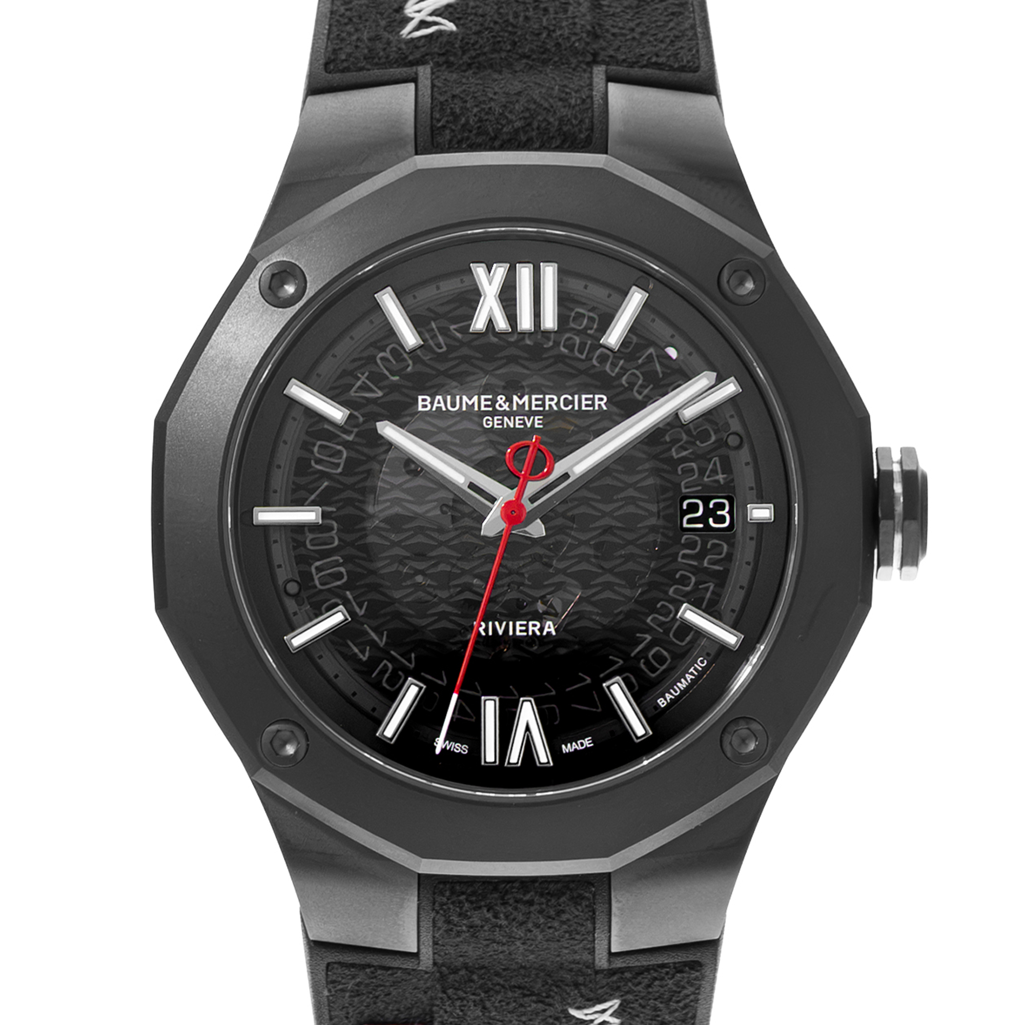 Baume & Mercier Riviera M0A10789 42mm Grey Dial Black ADLC steel Mens Watch Card thumbnail 1