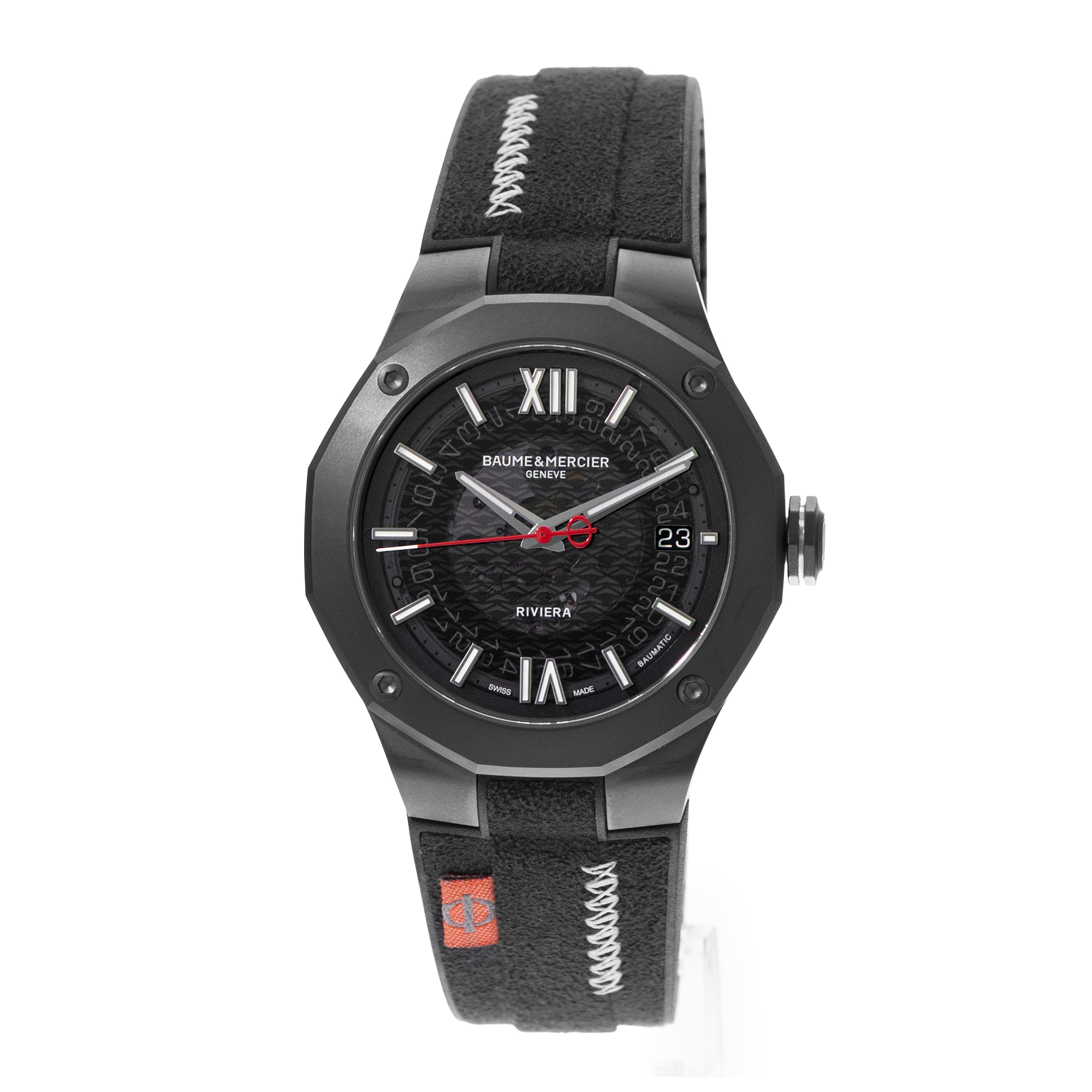 Baume & Mercier Riviera M0A10789 42mm Grey Dial Black ADLC steel Mens Watch Card thumbnail 4