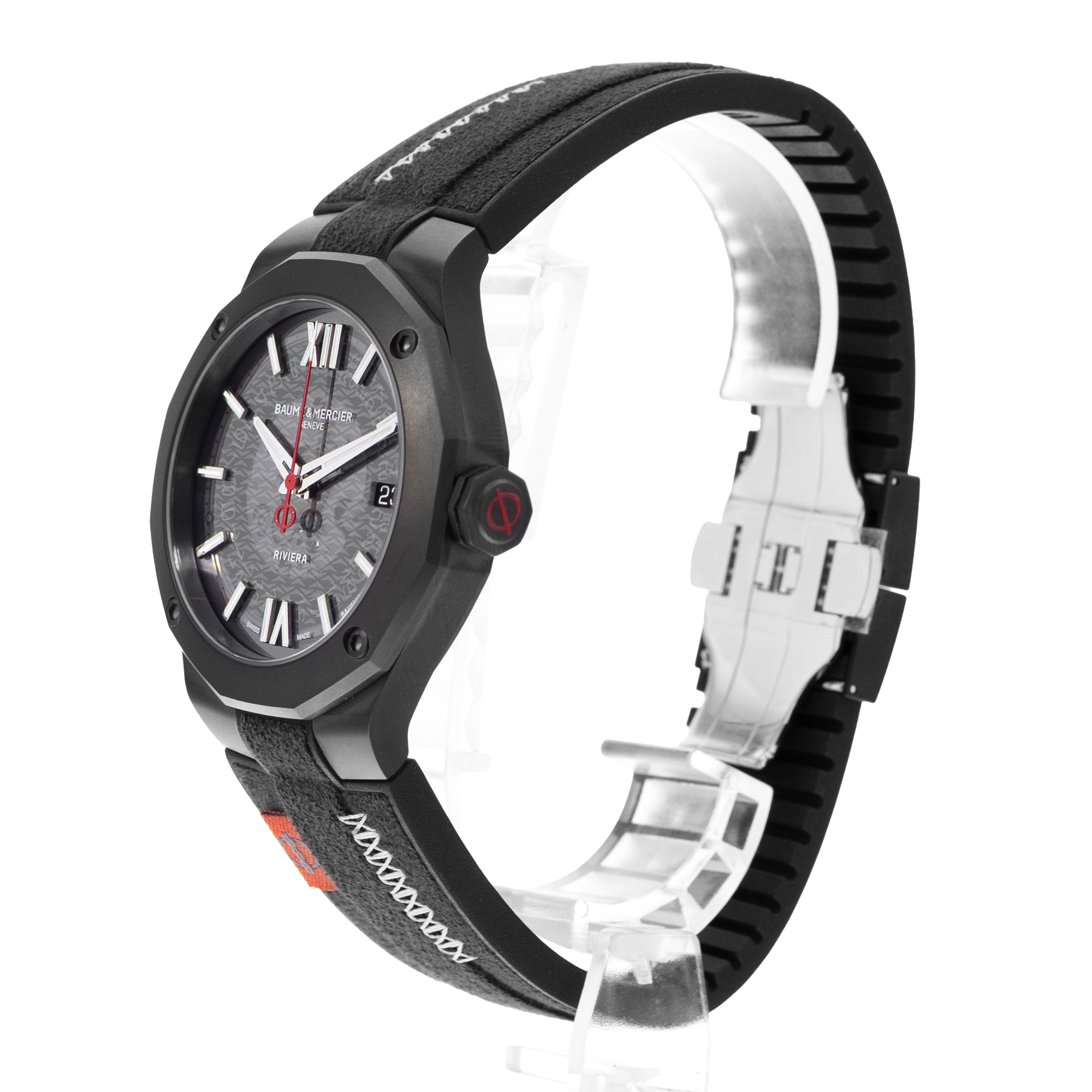 Baume & Mercier Riviera M0A10789 42mm Grey Dial Black ADLC steel Mens Watch Card thumbnail 5