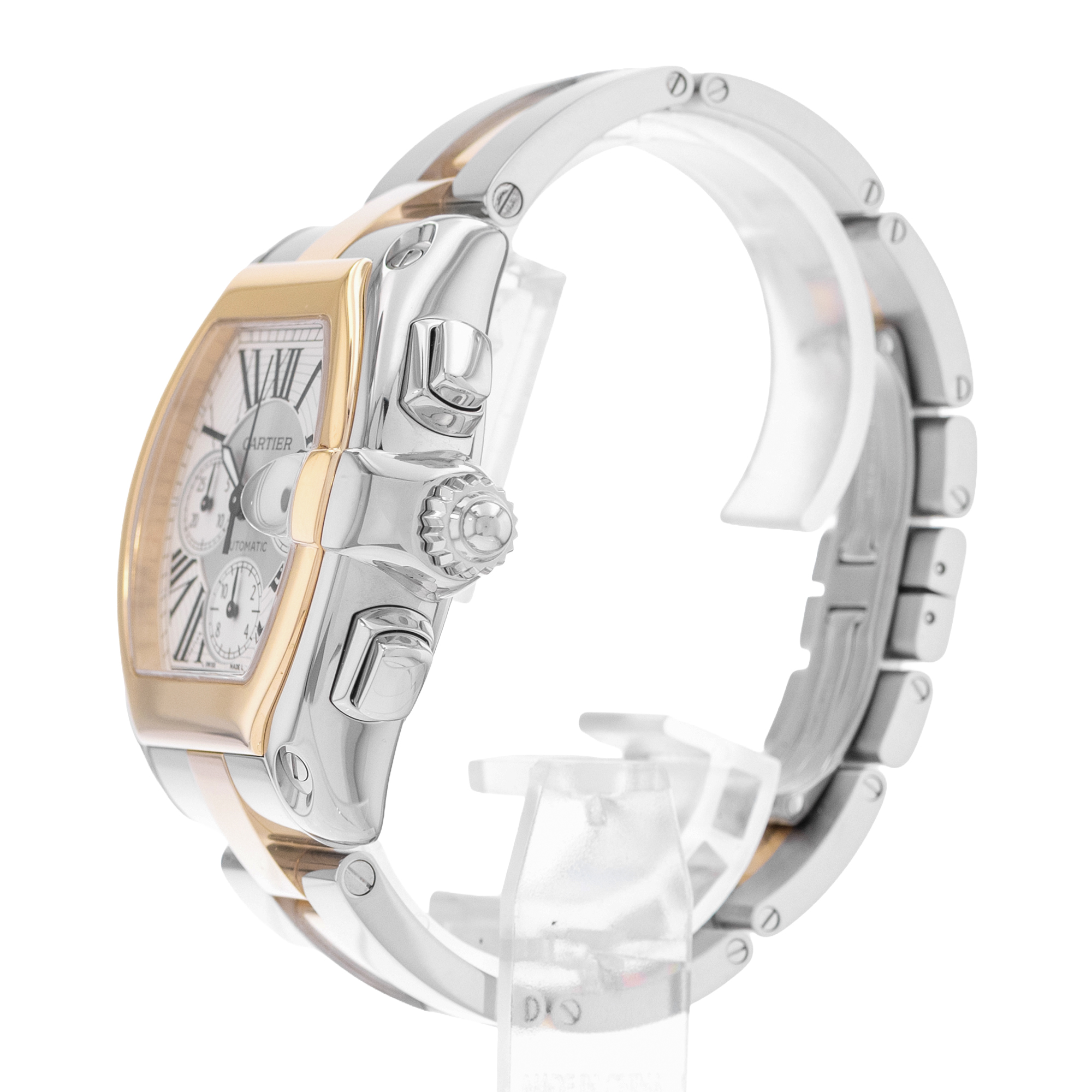 Cartier Roadster W62027Z1 2618 43mm XL Silver Yellow Gold Mens Watch Papers thumbnail 5