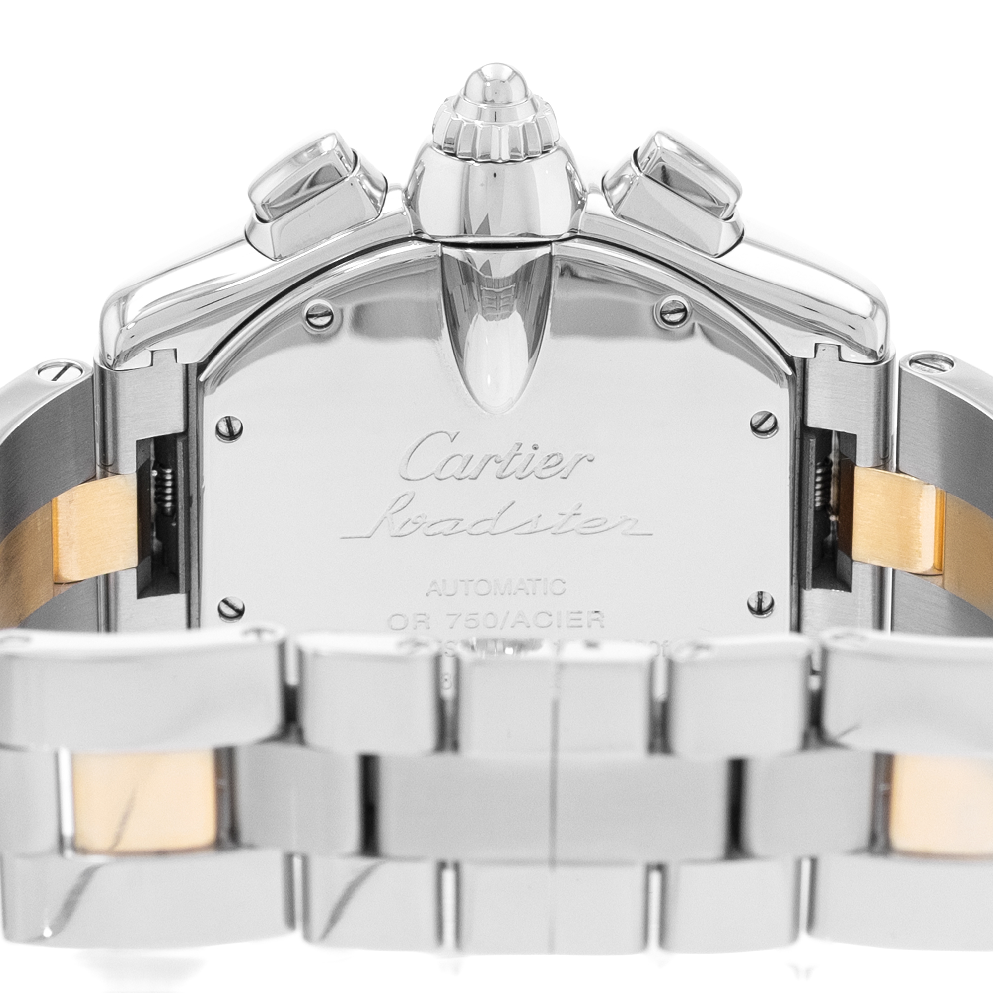 Cartier Roadster W62027Z1 2618 43mm XL Silver Yellow Gold Mens Watch Papers thumbnail 9