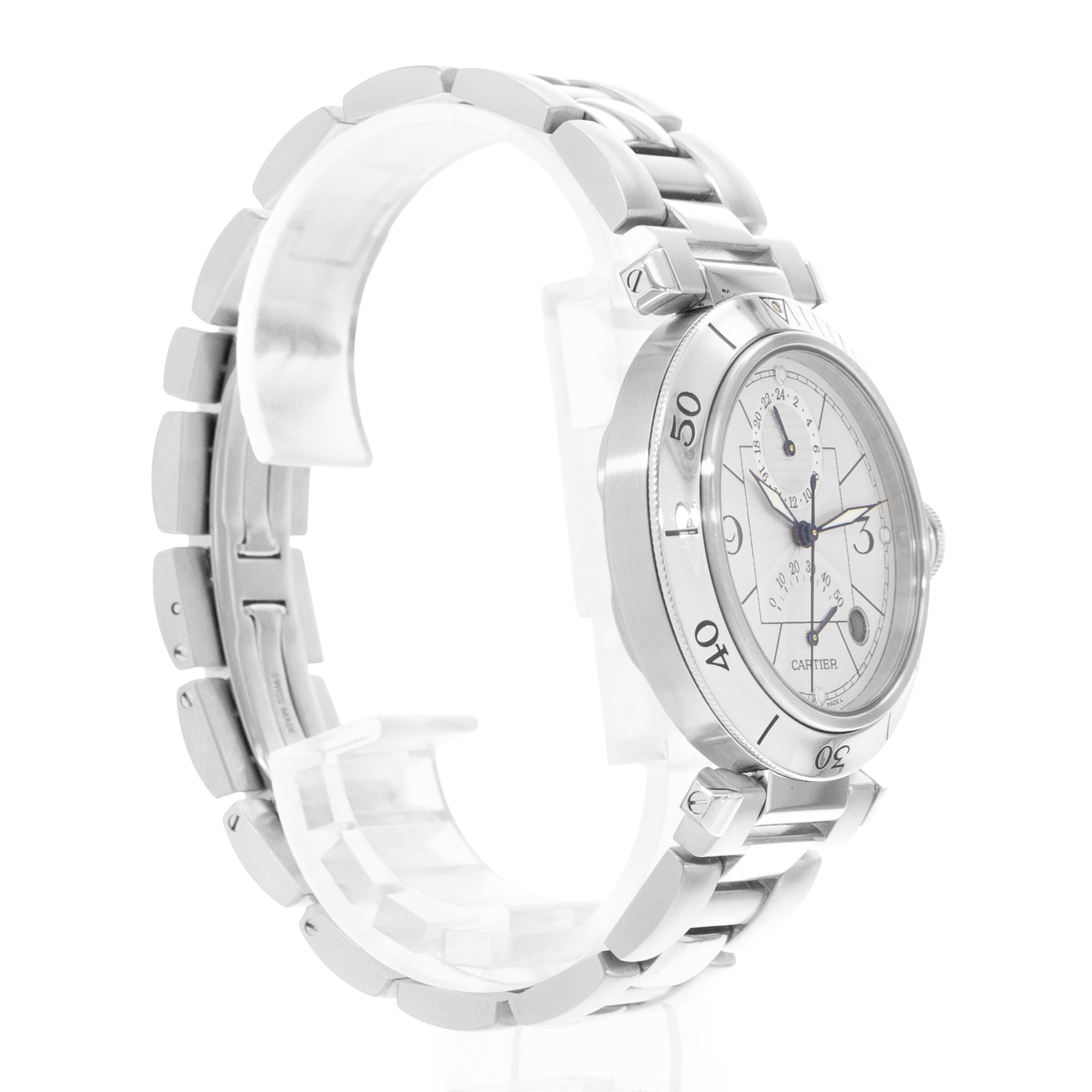 Cartier Pasha W31037H3 2389 38mm Silver Dial Steel Automatic Mens Watch Box thumbnail 5