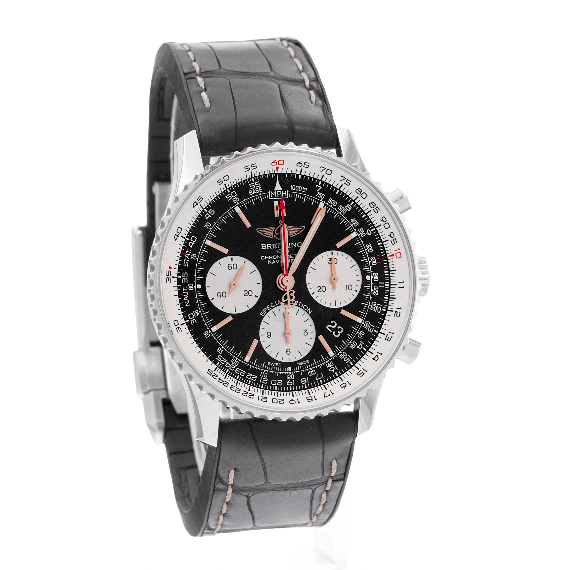 Breitling Navitimer B01 Chronograph AB0121A11B1A1 42mm Steel Mens Watch Box Card thumbnail 7
