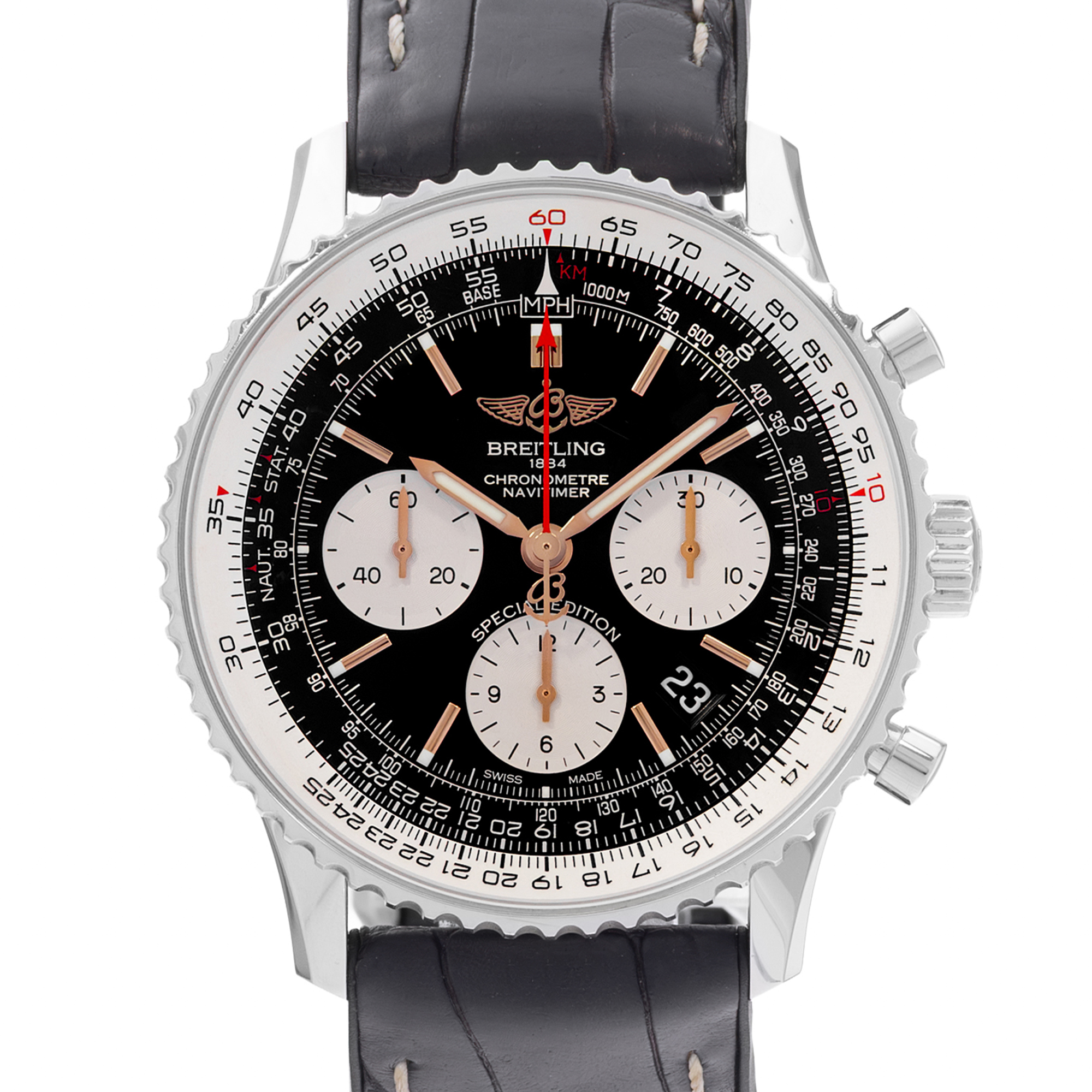 Breitling Navitimer B01 Chronograph AB0121A11B1A1 42mm Steel Mens Watch Box Card thumbnail 1