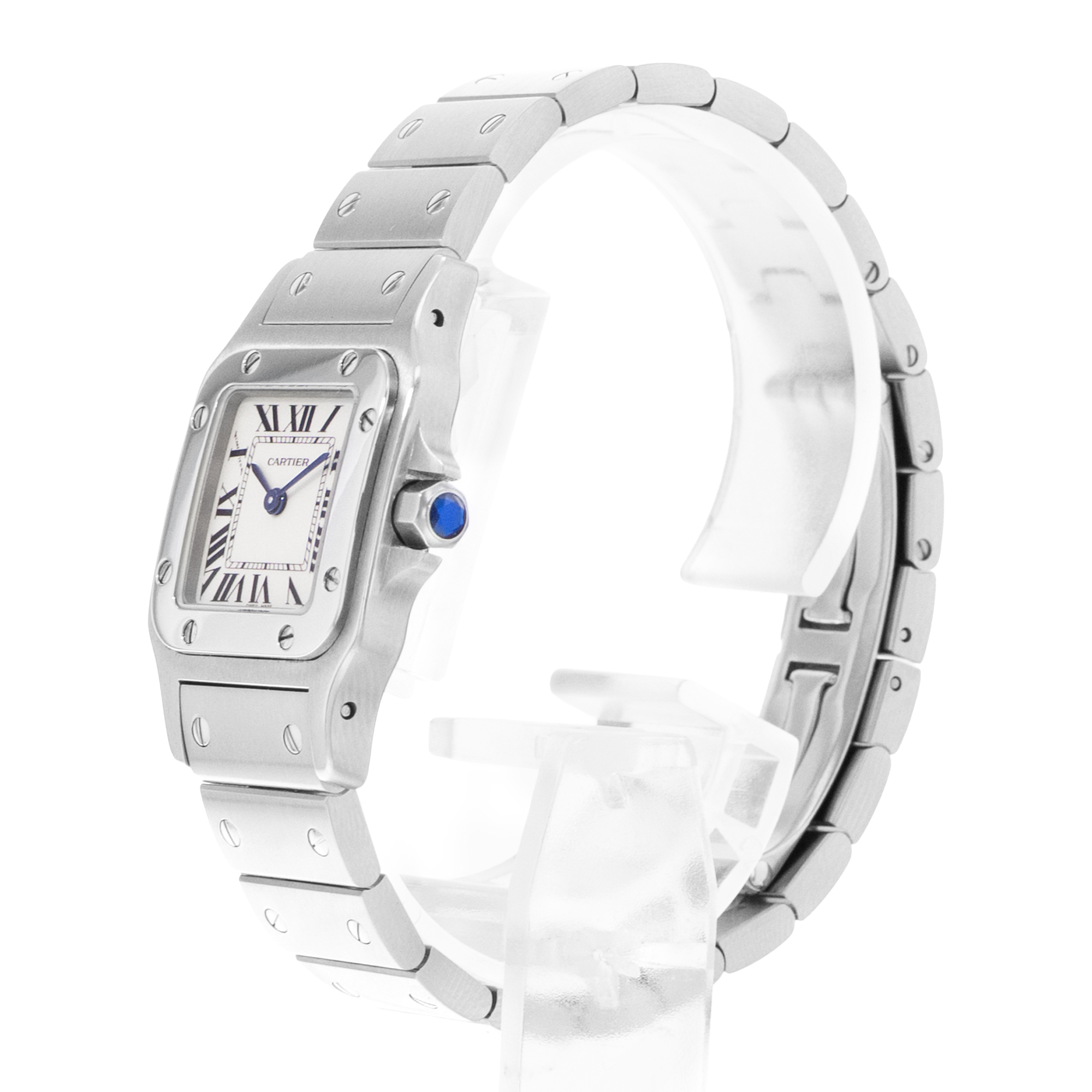 Cartier Santos Galbee W20056D6 1565 24mm Small Silver Dial Steel Ladies Watch thumbnail 4