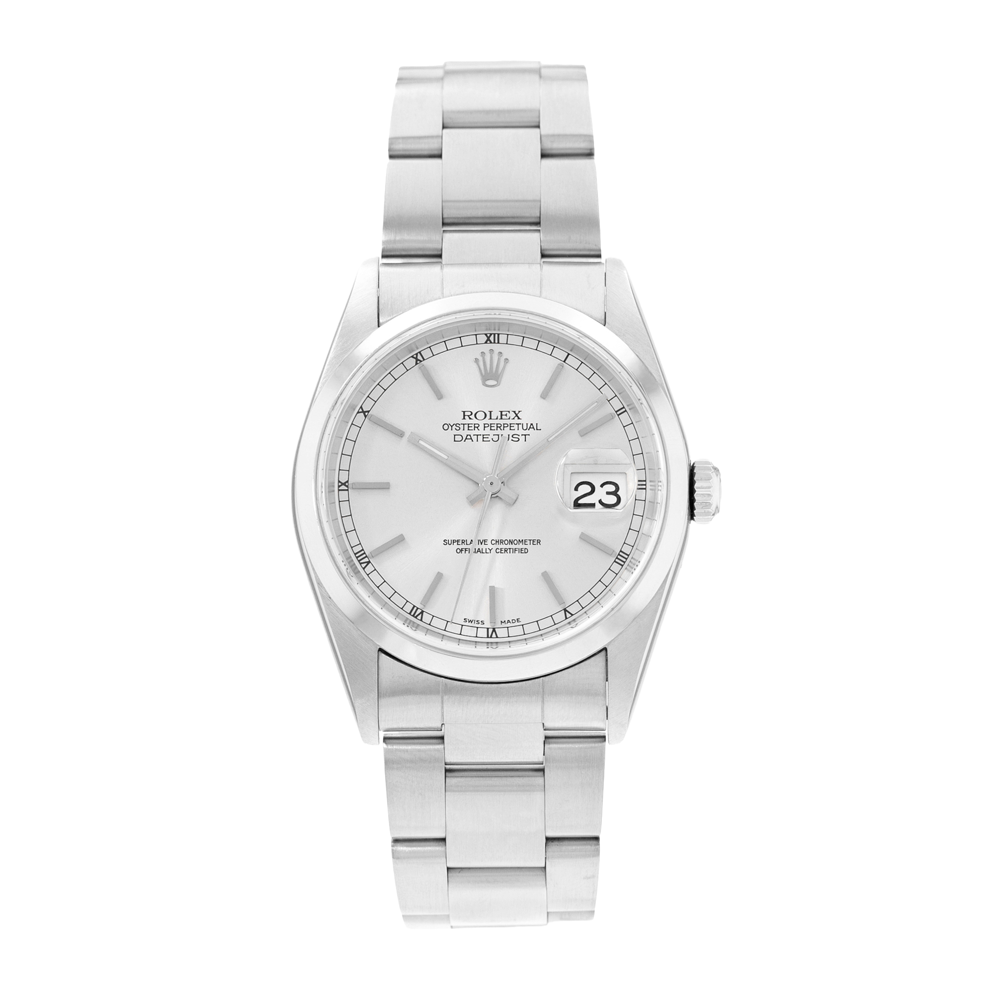 Rolex Datejust 36 16200 Silver Dial Steel Automatic Mens Watch Papers 1999 thumbnail 2