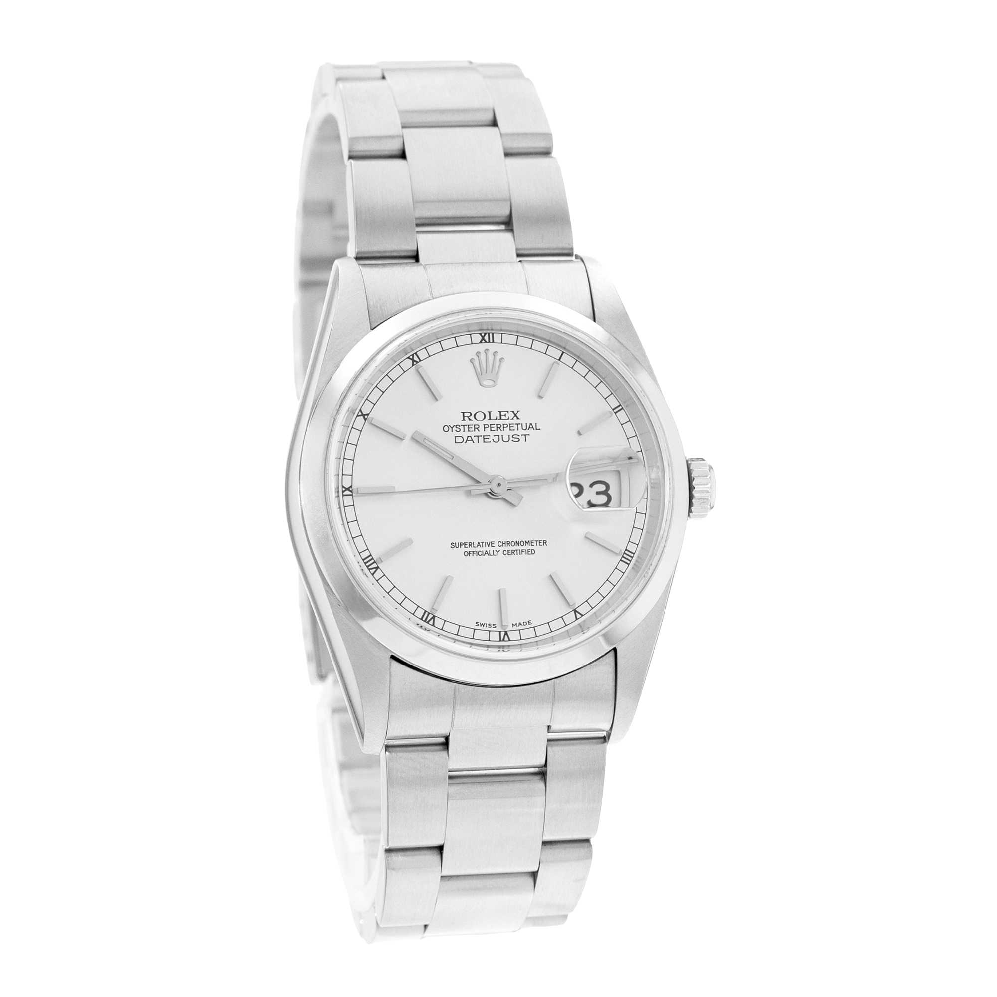 Rolex Datejust 36 16200 Silver Dial Steel Automatic Mens Watch Papers 1999 thumbnail 7