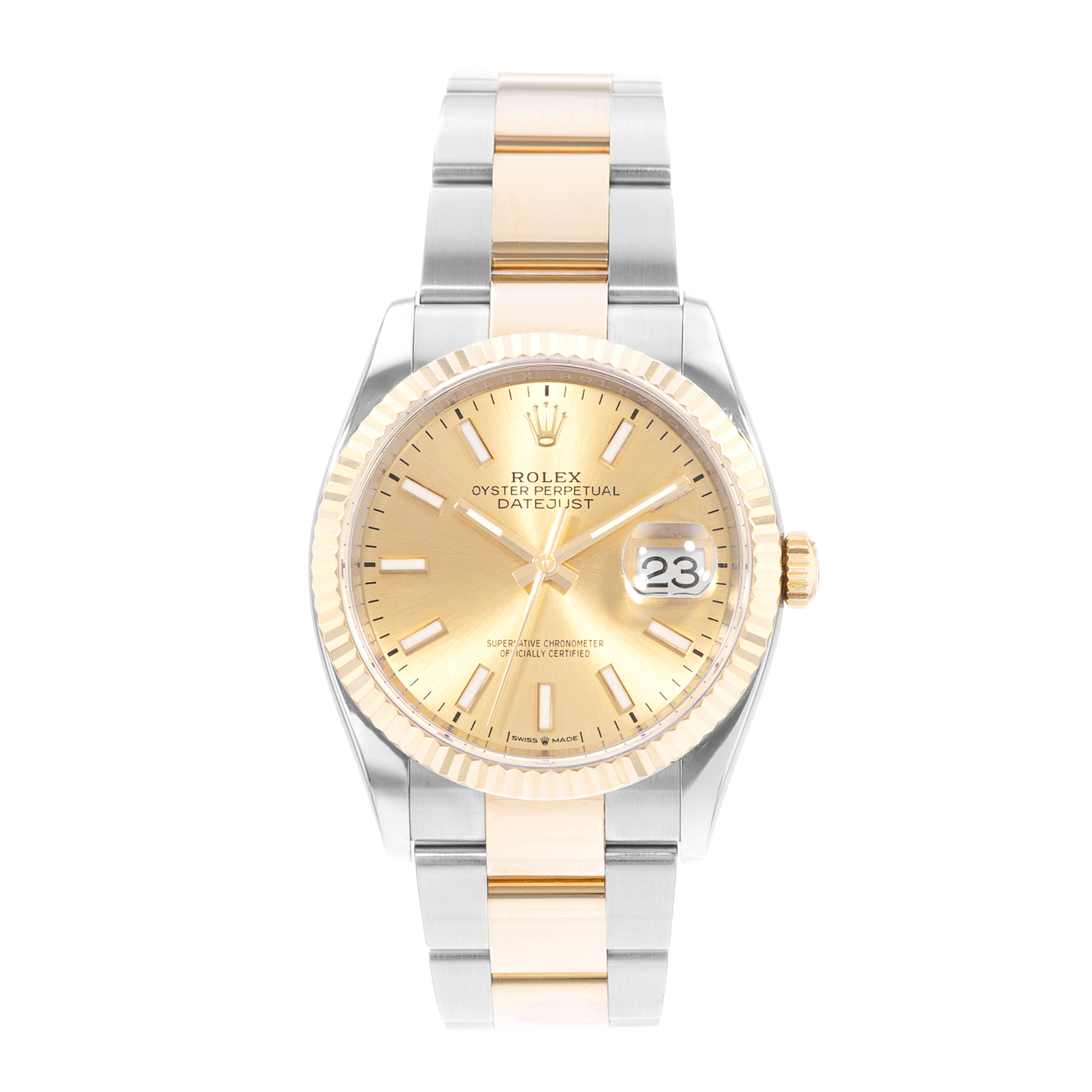 Rolex Datejust 36 126233 Champagne Steel Gold Oyster Mens Watch Card 2019 thumbnail 2