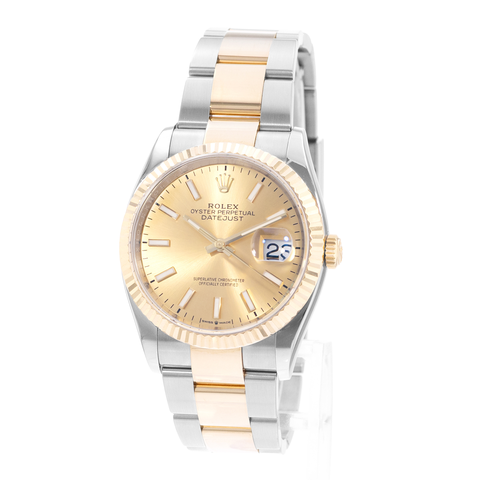 Rolex Datejust 36 126233 Champagne Steel Gold Oyster Mens Watch Card 2019 thumbnail 4