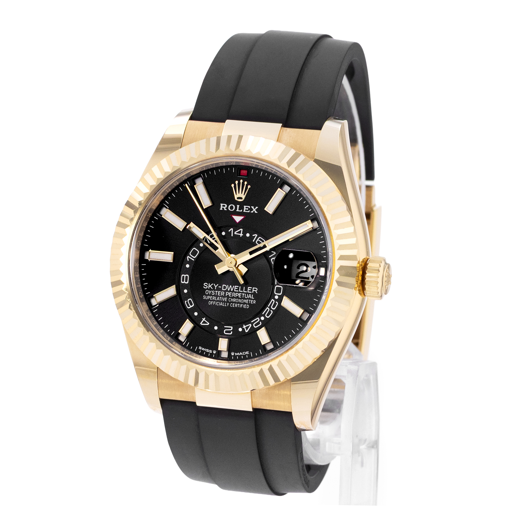 Rolex Sky-Dweller 336238 42mm Black Dial 18k Yellow Gold Mens Watch Card 2025 thumbnail 4