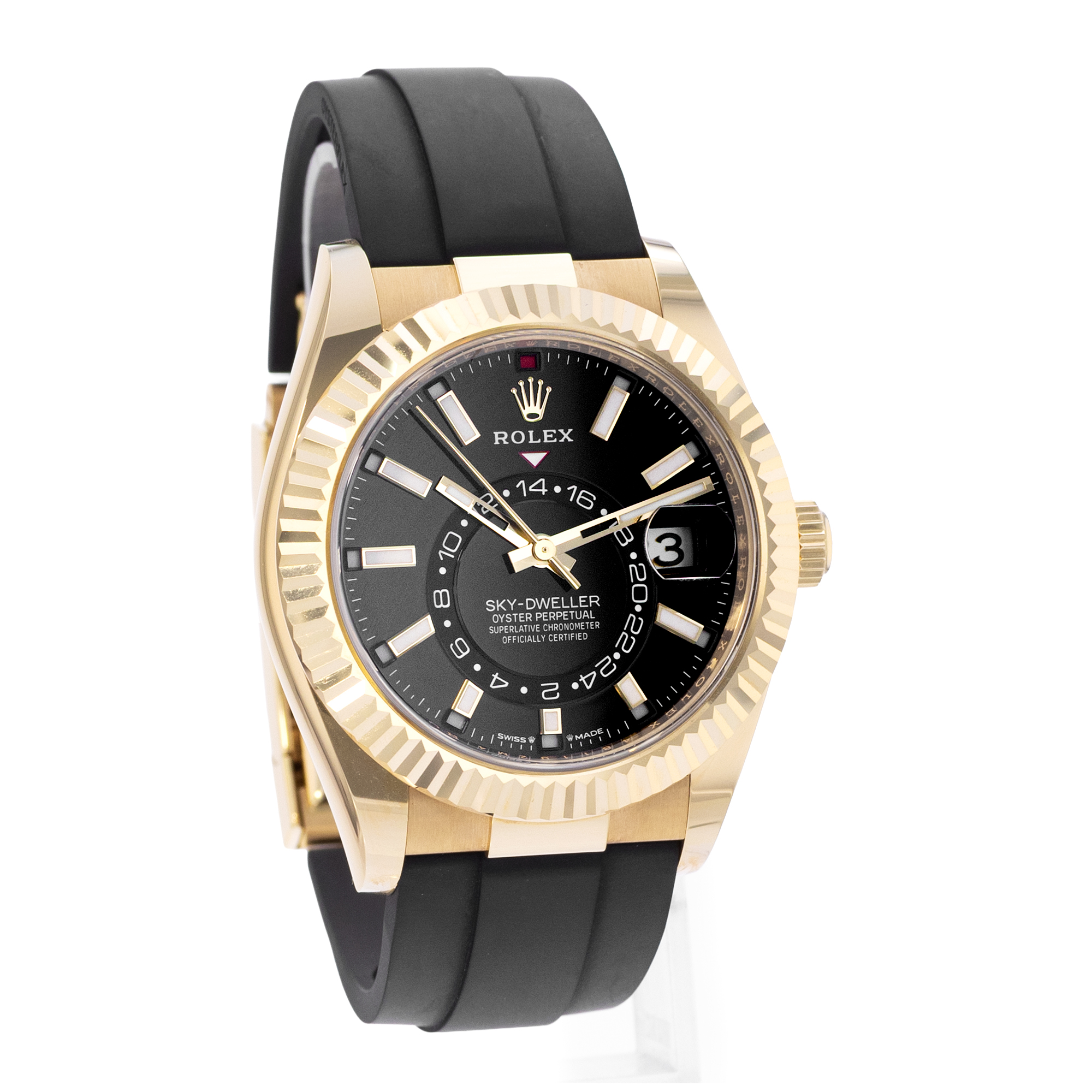 Rolex Sky-Dweller 336238 42mm Black Dial 18k Yellow Gold Mens Watch Card 2025 thumbnail 7