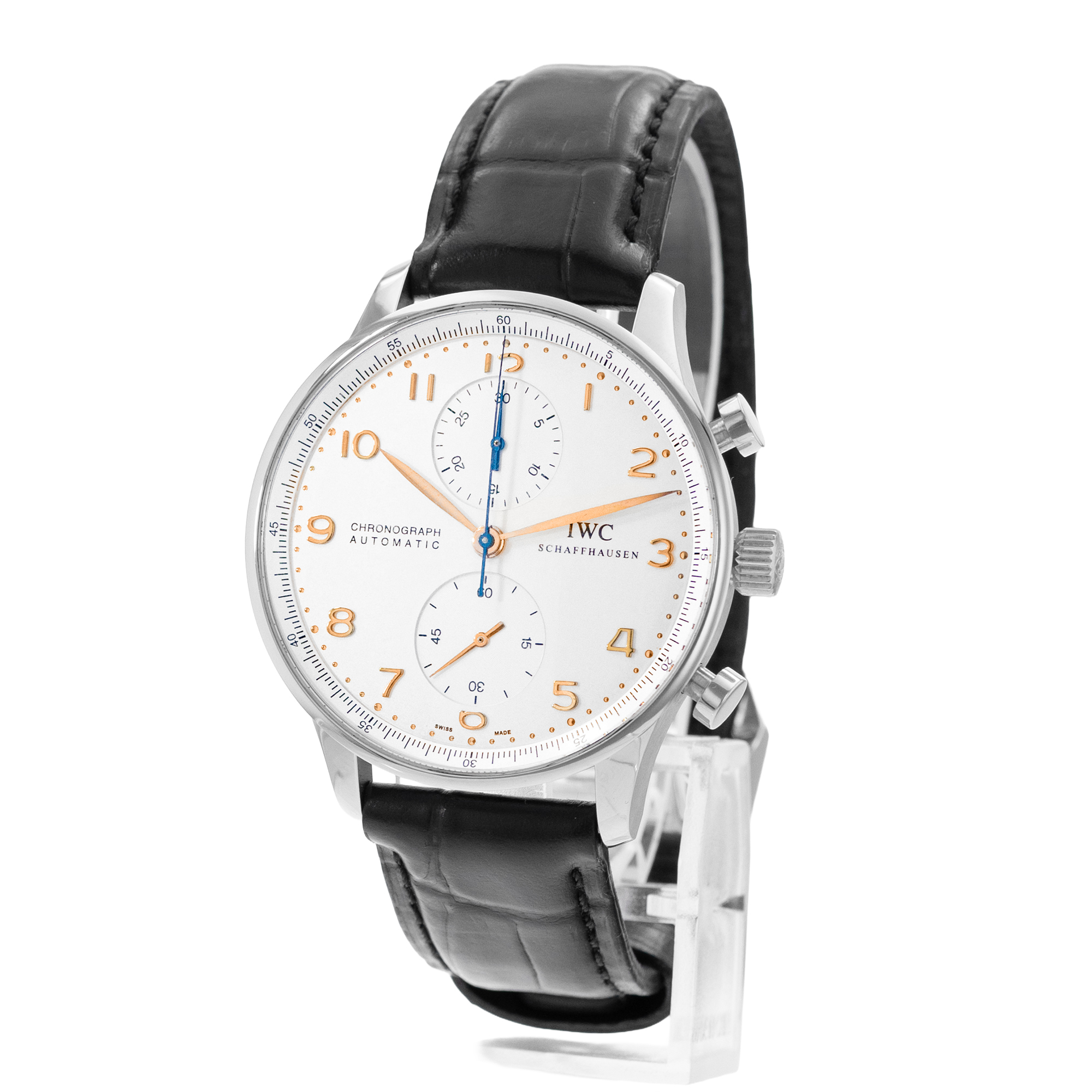 IWC Portuguese Chronograph IW371445 41mm Silver Dial Steel Mens Watch Card 2019 thumbnail 4