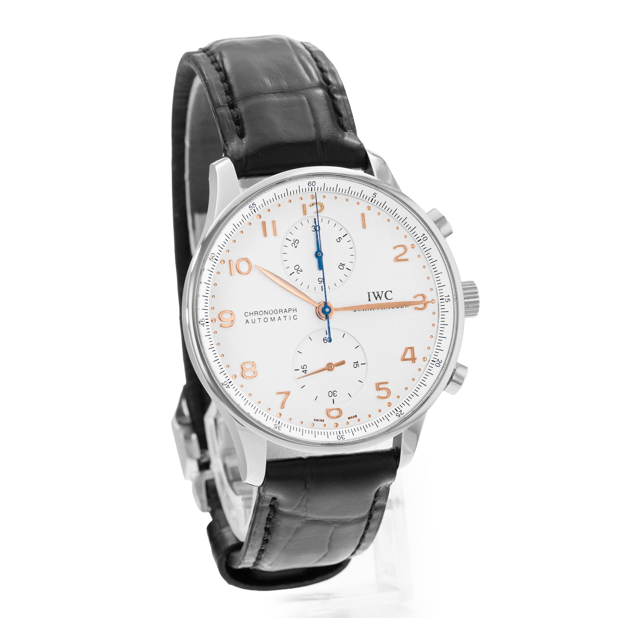 IWC Portuguese Chronograph IW371445 41mm Silver Dial Steel Mens Watch Card 2019 thumbnail 7
