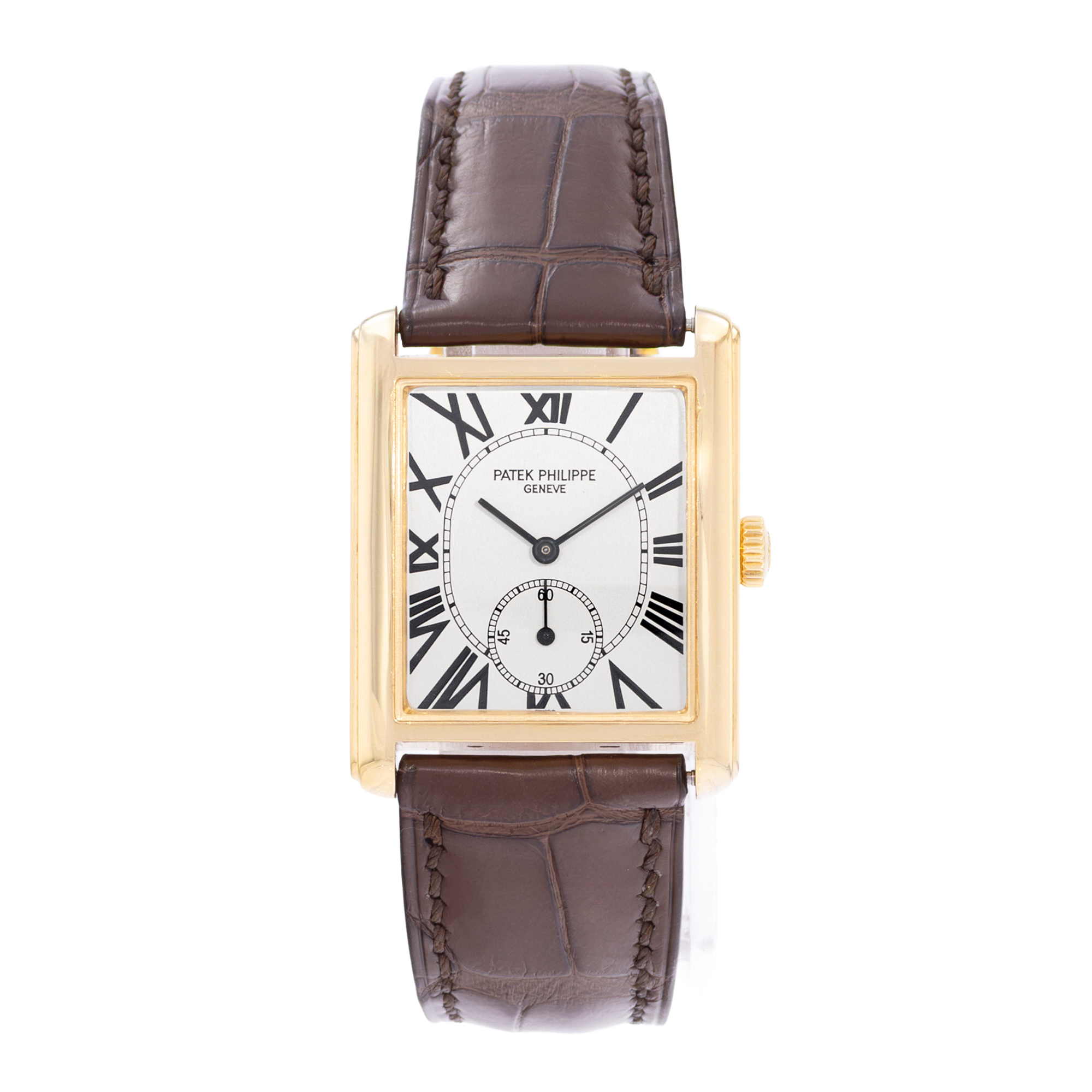 Patek Philippe Gondolo 5014J 27mm Vintage Silver Roman Yellow Gold Mens Watch thumbnail 2