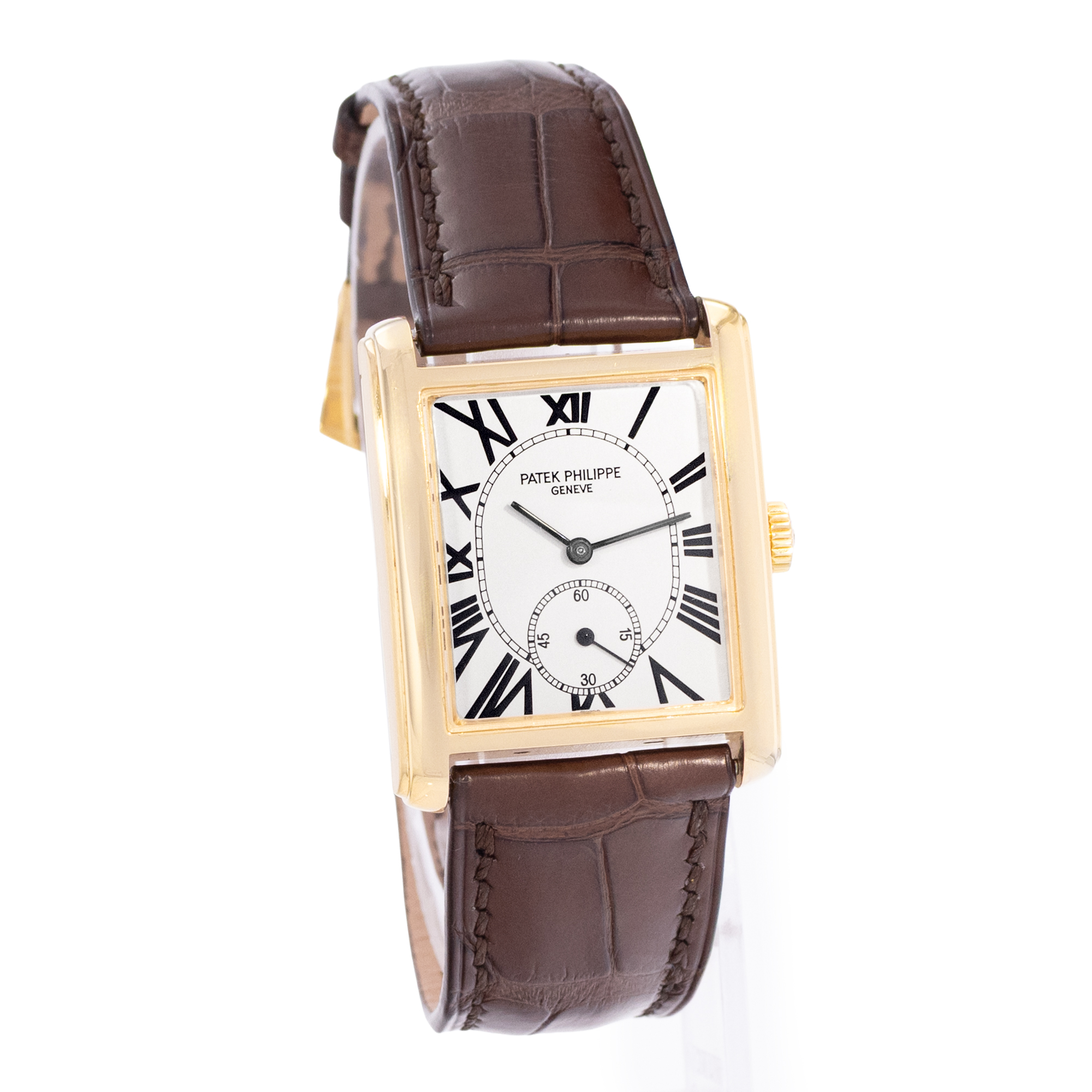 Patek Philippe Gondolo 5014J 27mm Vintage Silver Roman Yellow Gold Mens Watch thumbnail 6