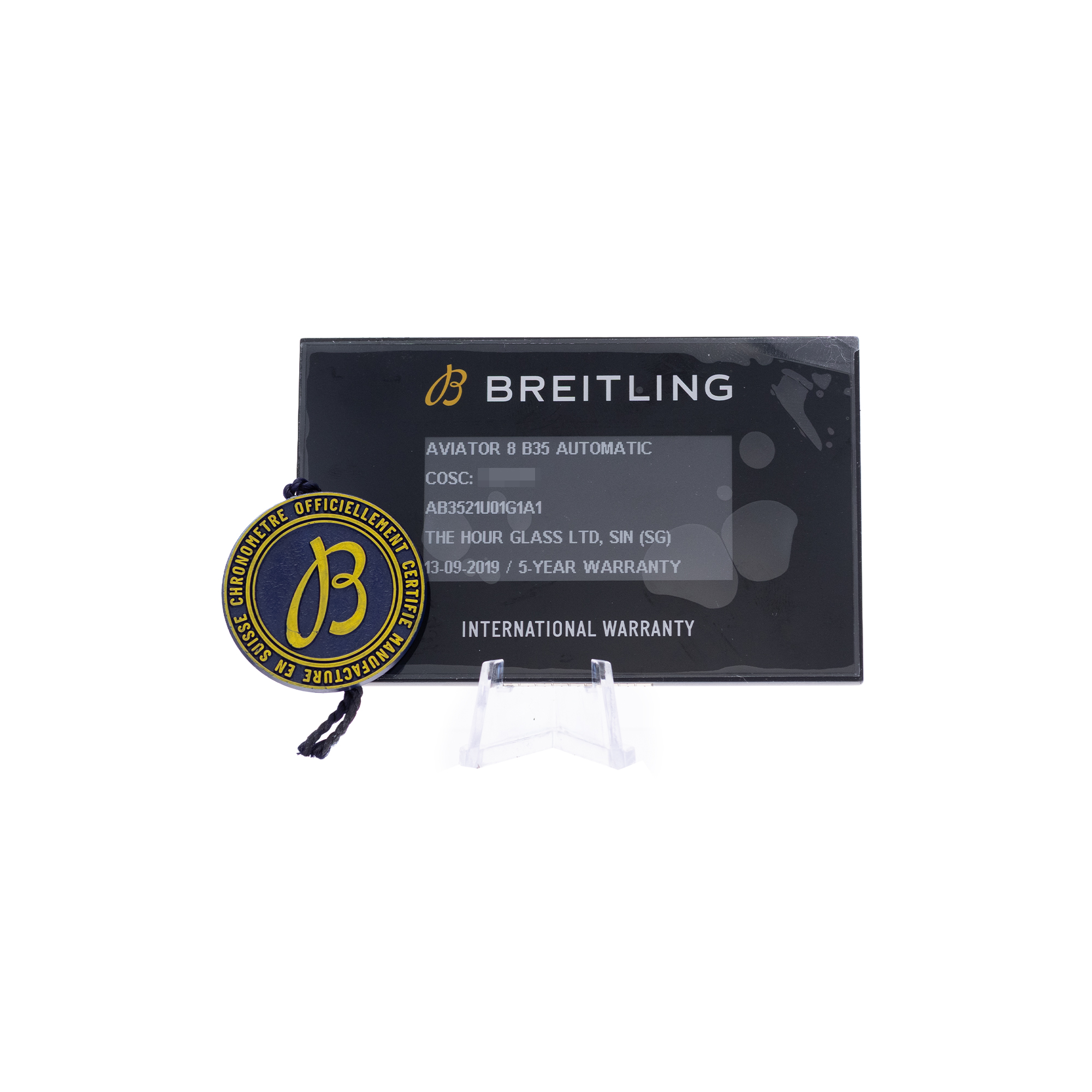Breitling Aviator 8 AB3521U01G1A1 43mm Silver Dial Steel Mens Watch Box Card thumbnail 3