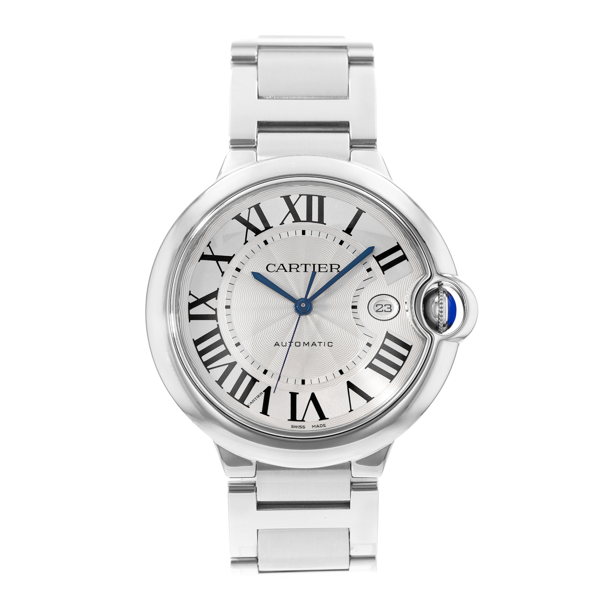 Cartier Ballon Blue 42mm W69012Z4 3001 Silver Roman Steel Automatic Mens Watch thumbnail 2