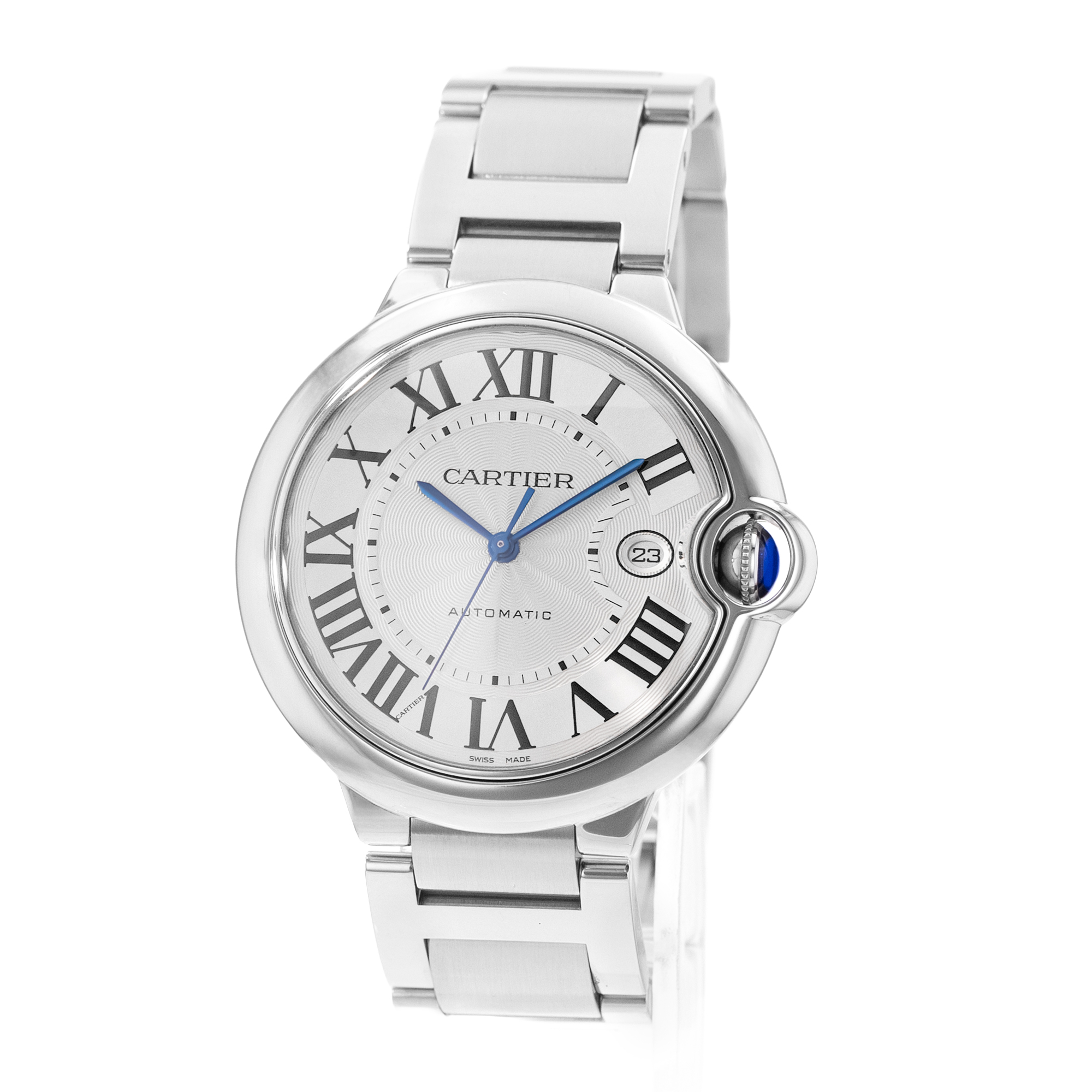Cartier Ballon Blue 42mm W69012Z4 3001 Silver Roman Steel Automatic Mens Watch thumbnail 3
