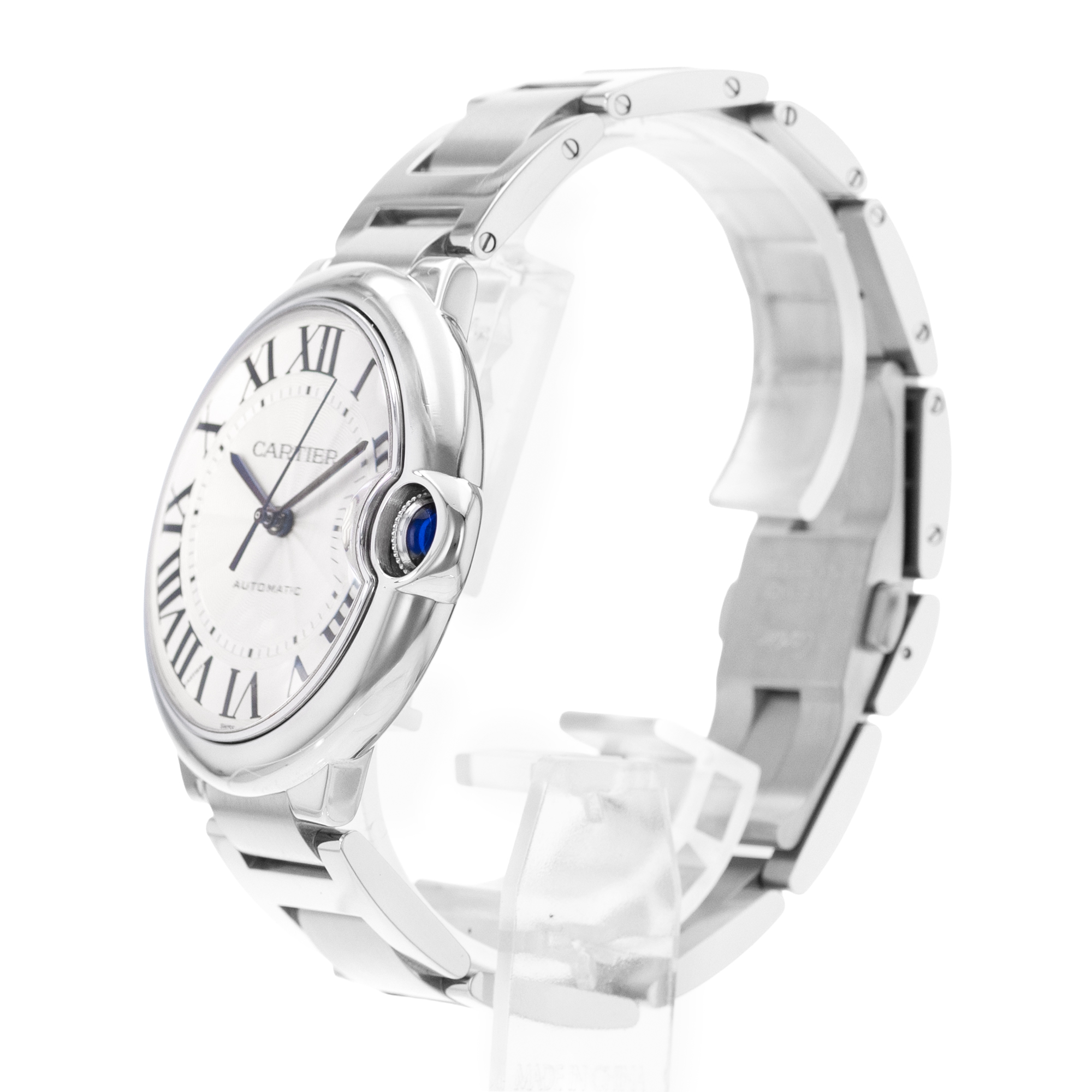 Cartier Ballon Blue 42mm W69012Z4 3001 Silver Roman Steel Automatic Mens Watch thumbnail 4