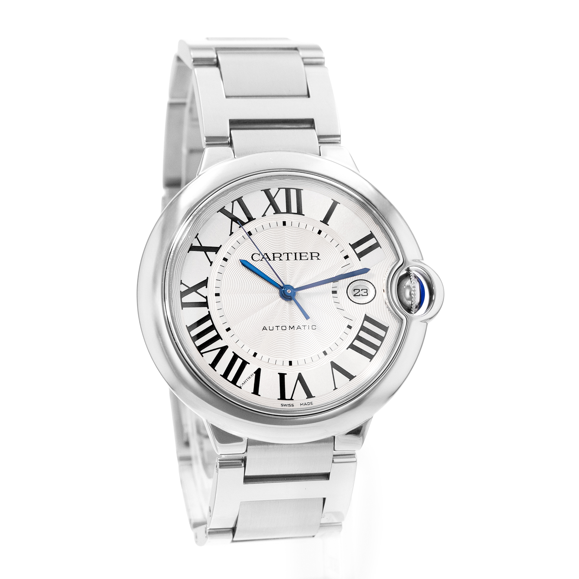 Cartier Ballon Blue 42mm W69012Z4 3001 Silver Roman Steel Automatic Mens Watch thumbnail 6
