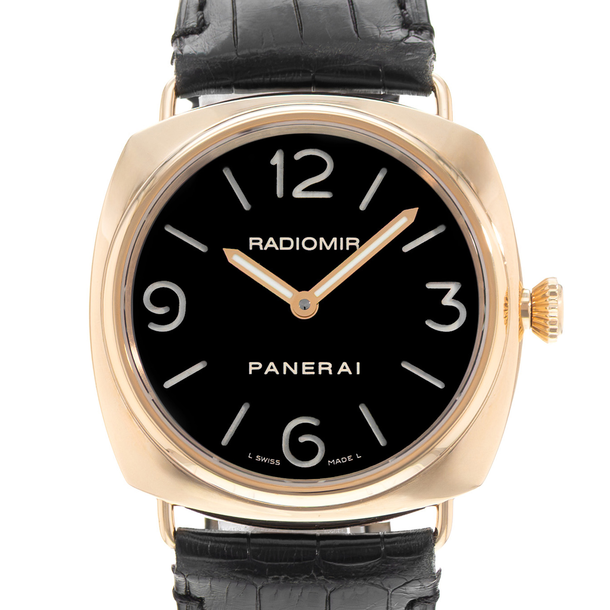 Panerai Radiomir PAM 00231 45mm Rose Gold Black Leather Manual Mens Watch thumbnail 1