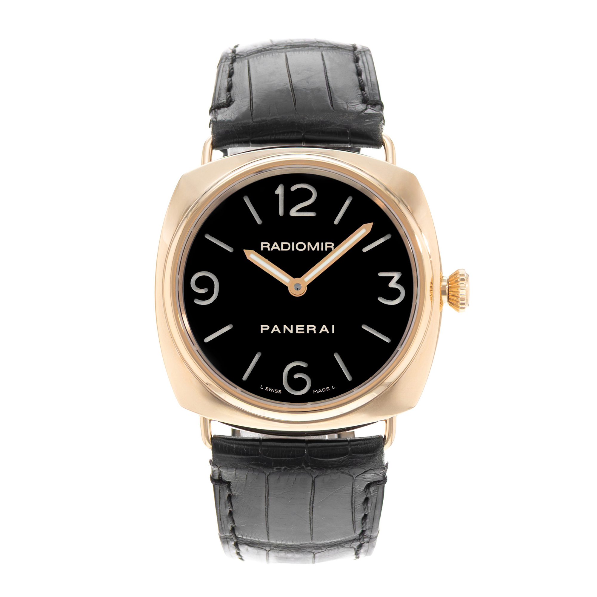 Panerai Radiomir PAM 00231 45mm Rose Gold Black Leather Manual Mens Watch thumbnail 2