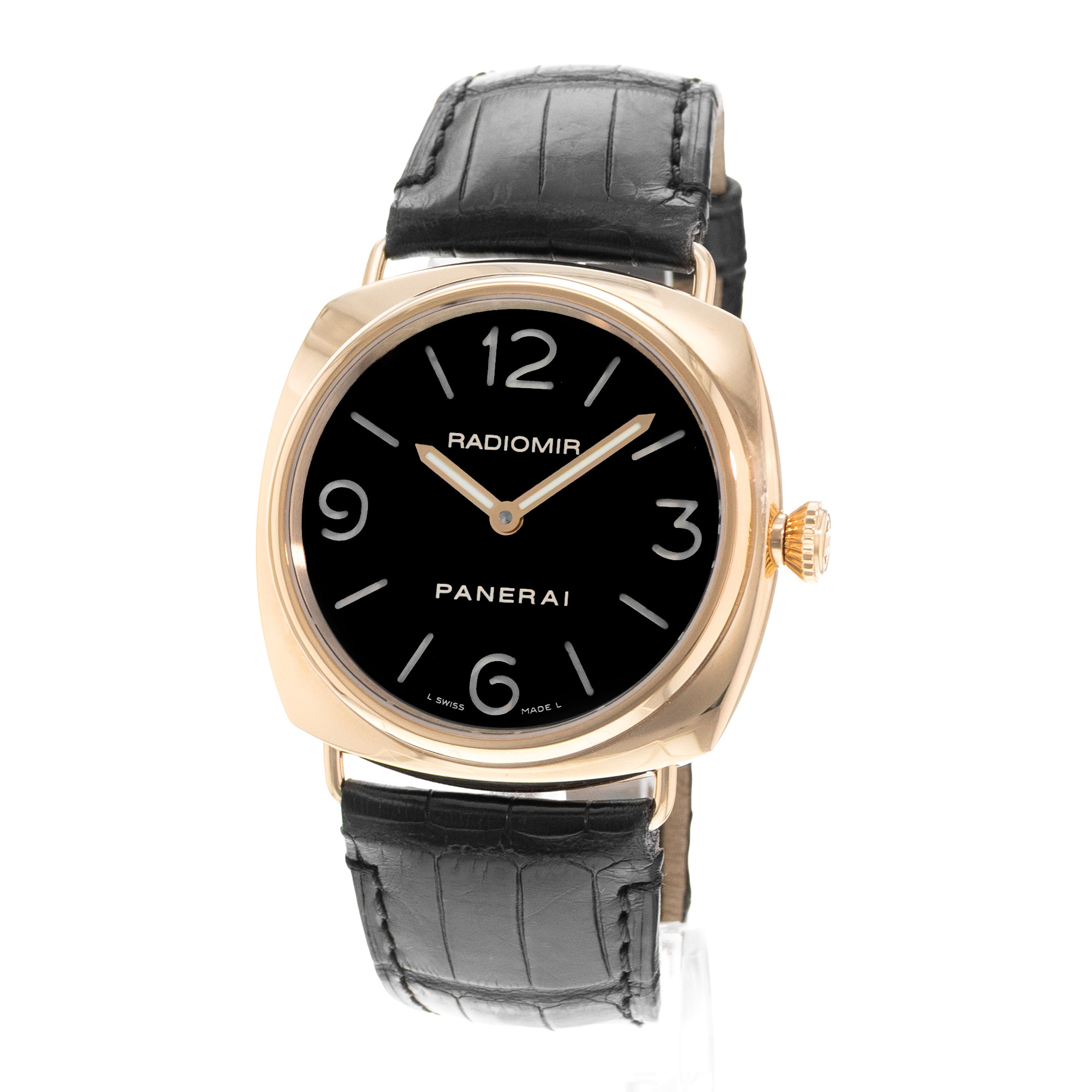 Panerai Radiomir PAM 00231 45mm Rose Gold Black Leather Manual Mens Watch thumbnail 3