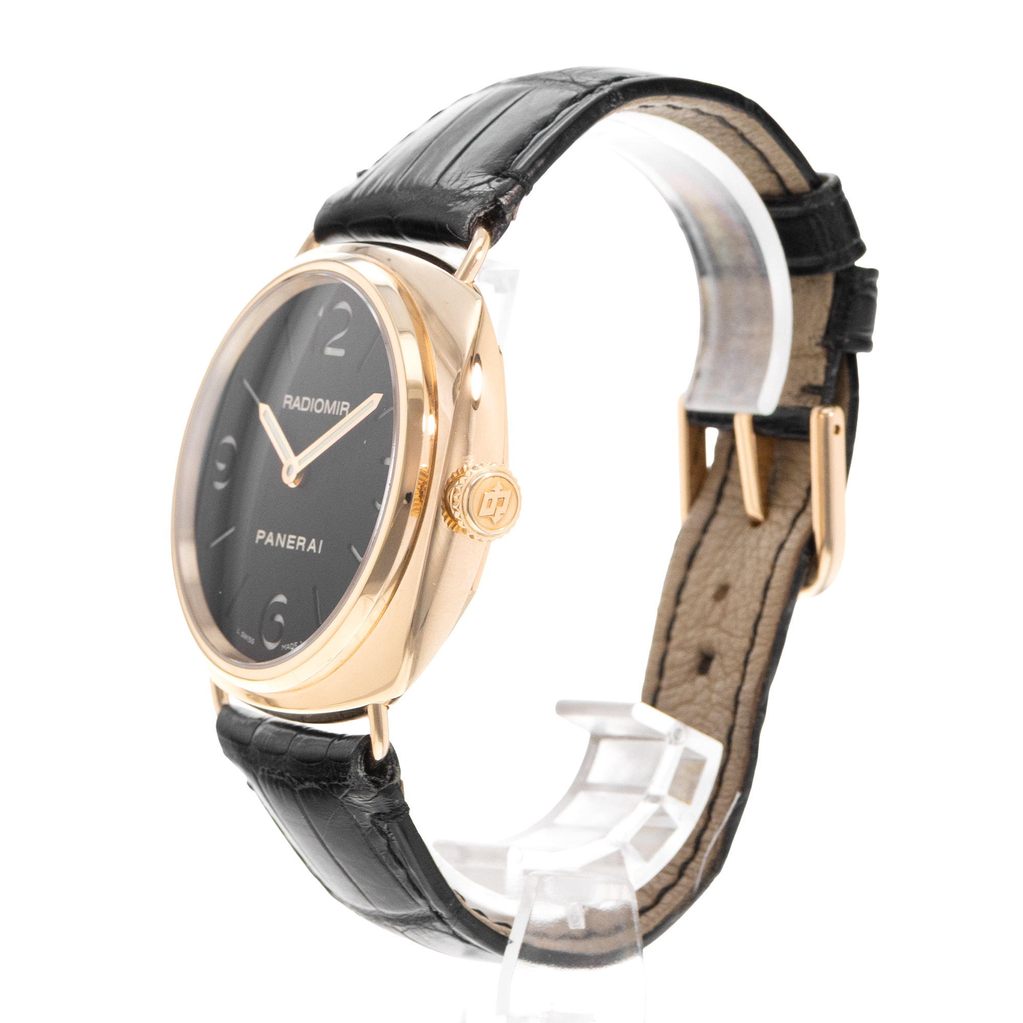 Panerai Radiomir PAM 00231 45mm Rose Gold Black Leather Manual Mens Watch thumbnail 4