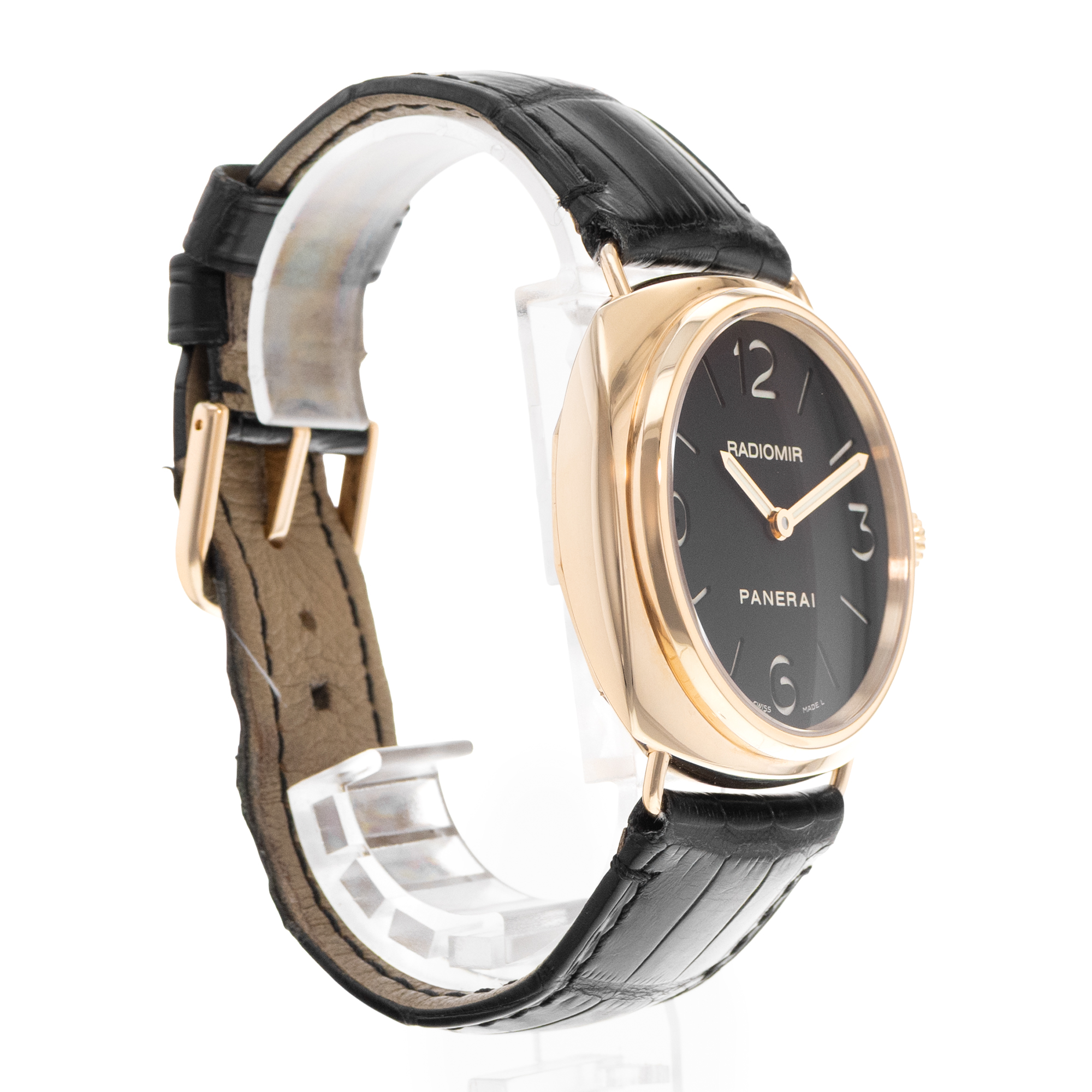 Panerai Radiomir PAM 00231 45mm Rose Gold Black Leather Manual Mens Watch thumbnail 5