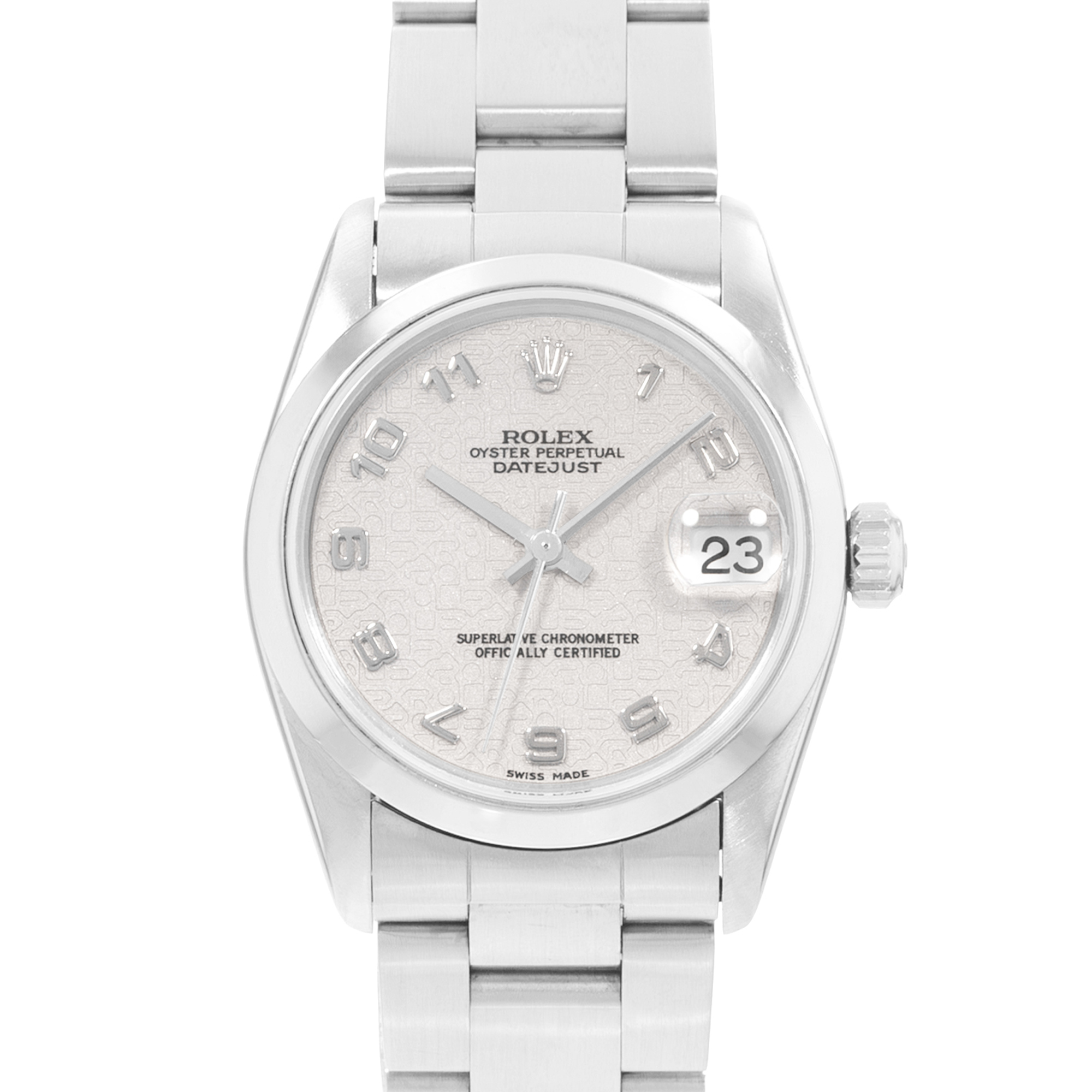 Rolex Datejust 31 78240 Silver Arabic Dial Steel Oyster Automatic Ladies Watch thumbnail 1