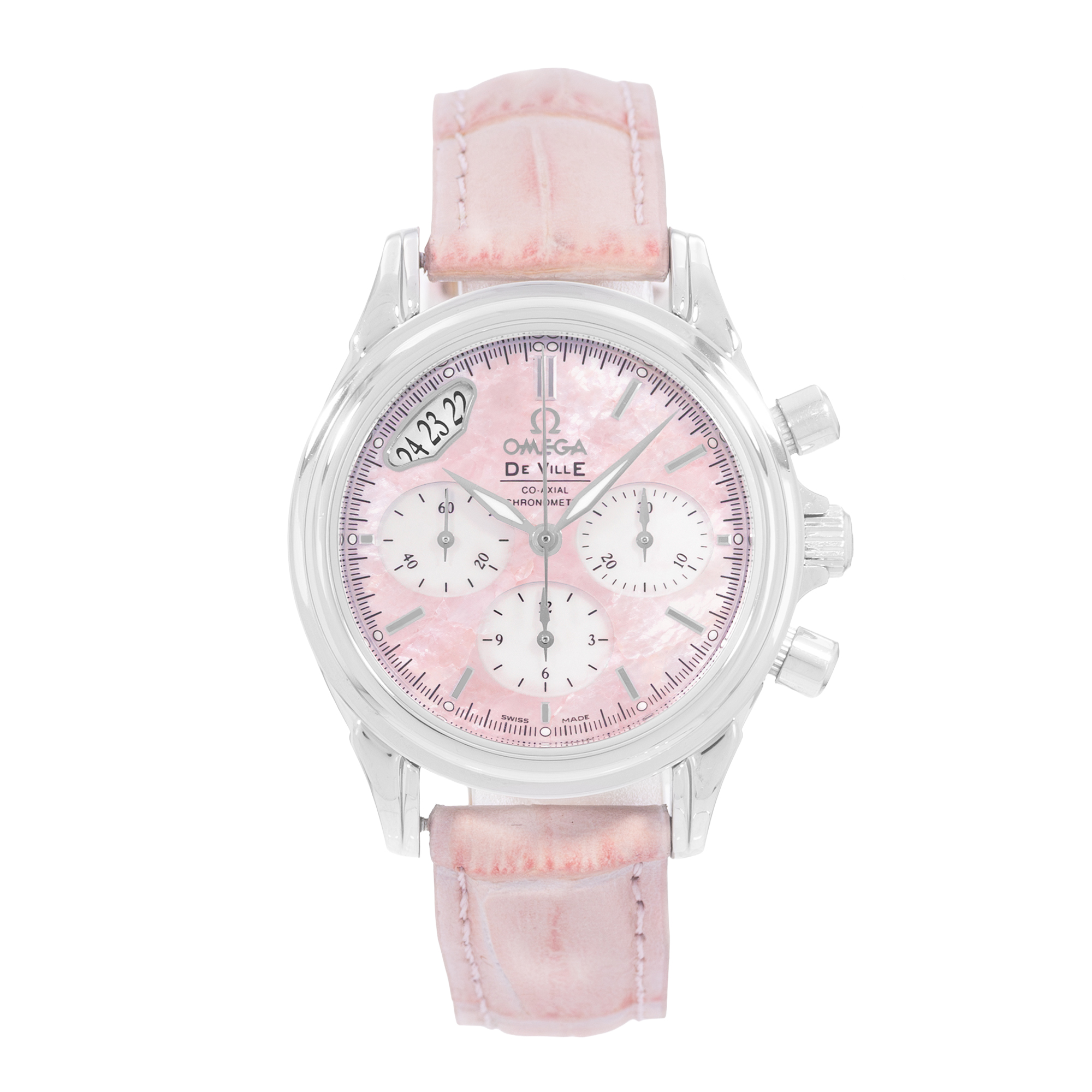 Omega De Ville 4878.74.34 35mm Pink MOP Steel Ladies Watch Box Card thumbnail 2