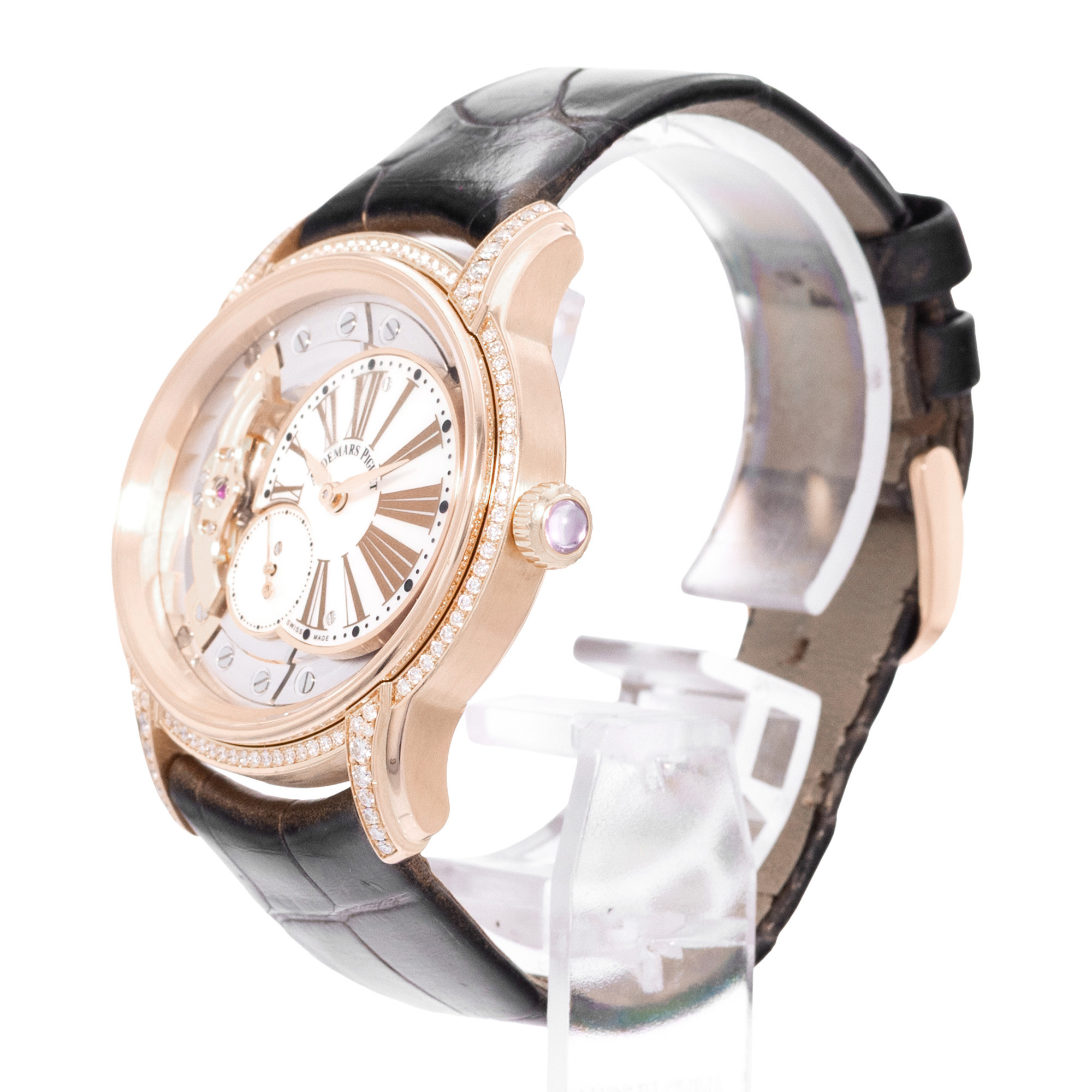 Audemars Piguet Millenary 77247OR 39mm MOP Skeleton Diamond Rose Gold Mens Watch thumbnail 4