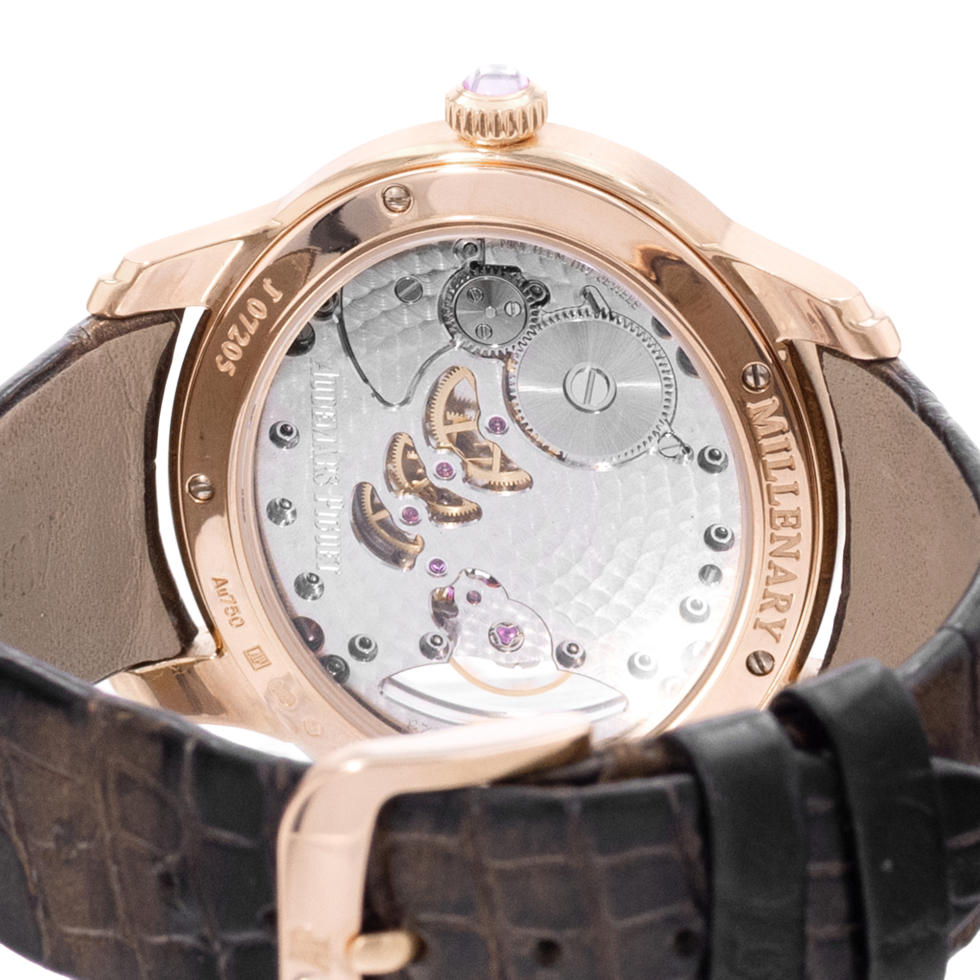 Audemars Piguet Millenary 77247OR 39mm MOP Skeleton Diamond Rose Gold Mens Watch thumbnail 8