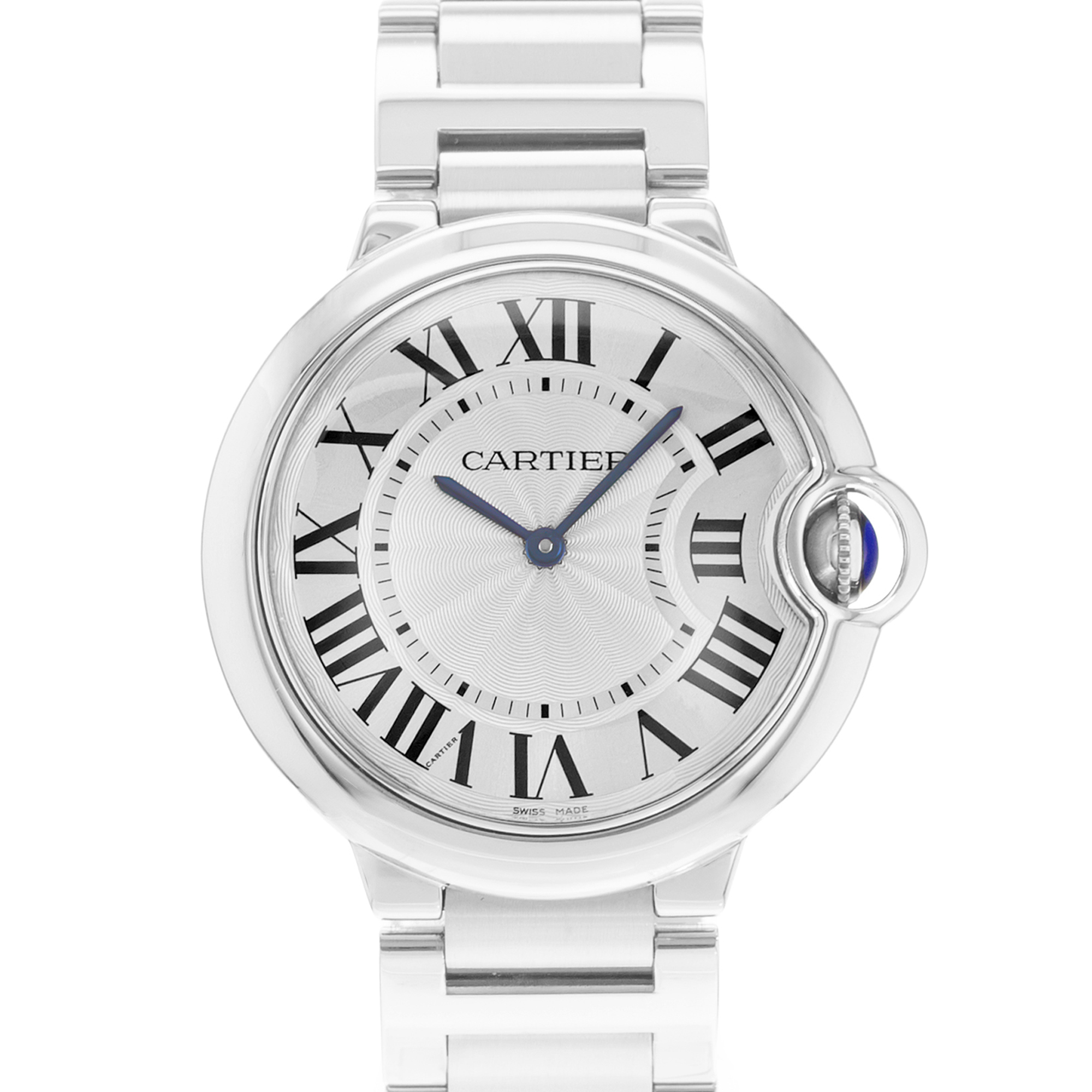 Cartier Ballon Bleu 36mm W69011Z4 3005 Silver Roman Dial Steel Quartz Mens Watch thumbnail 1