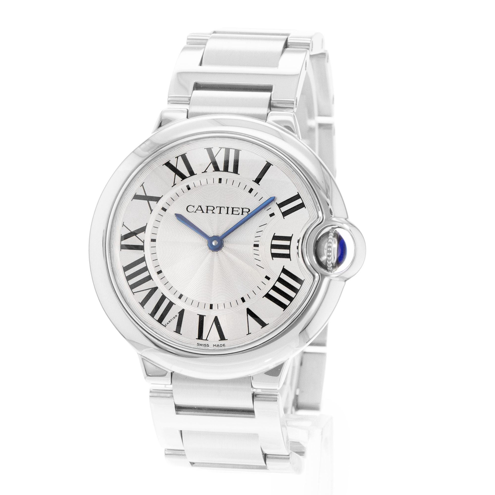 Cartier Ballon Bleu 36mm W69011Z4 3005 Silver Roman Dial Steel Quartz Mens Watch thumbnail 3