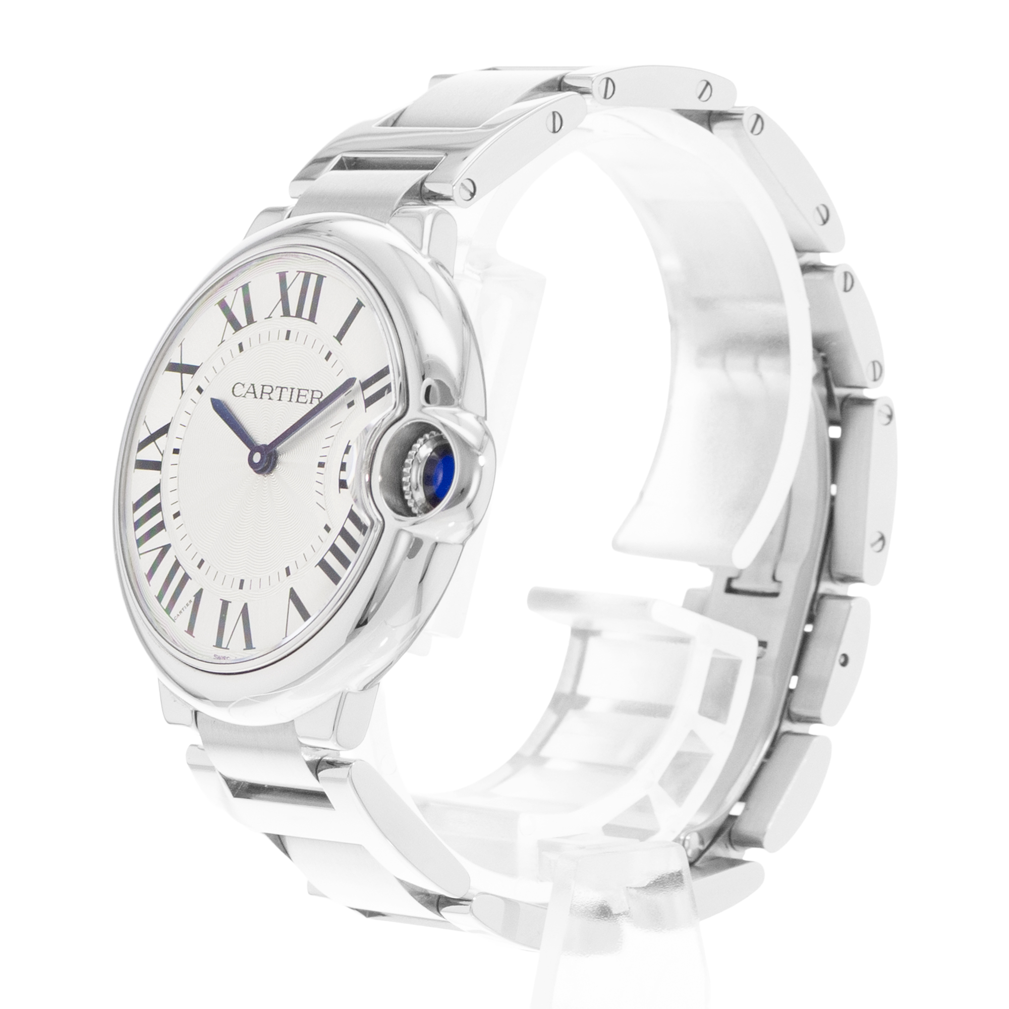 Cartier Ballon Bleu 36mm W69011Z4 3005 Silver Roman Dial Steel Quartz Mens Watch thumbnail 4