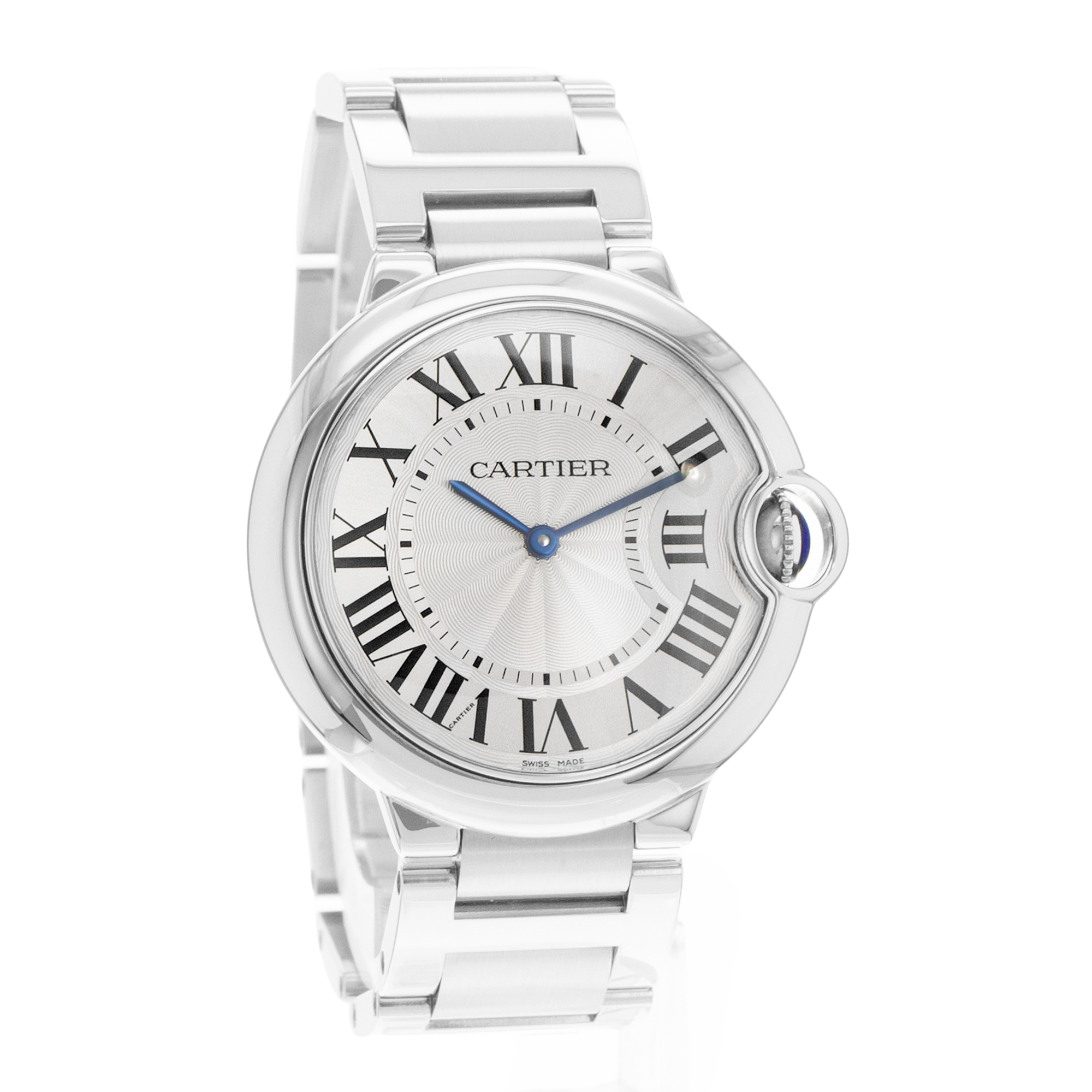 Cartier Ballon Bleu 36mm W69011Z4 3005 Silver Roman Dial Steel Quartz Mens Watch thumbnail 6