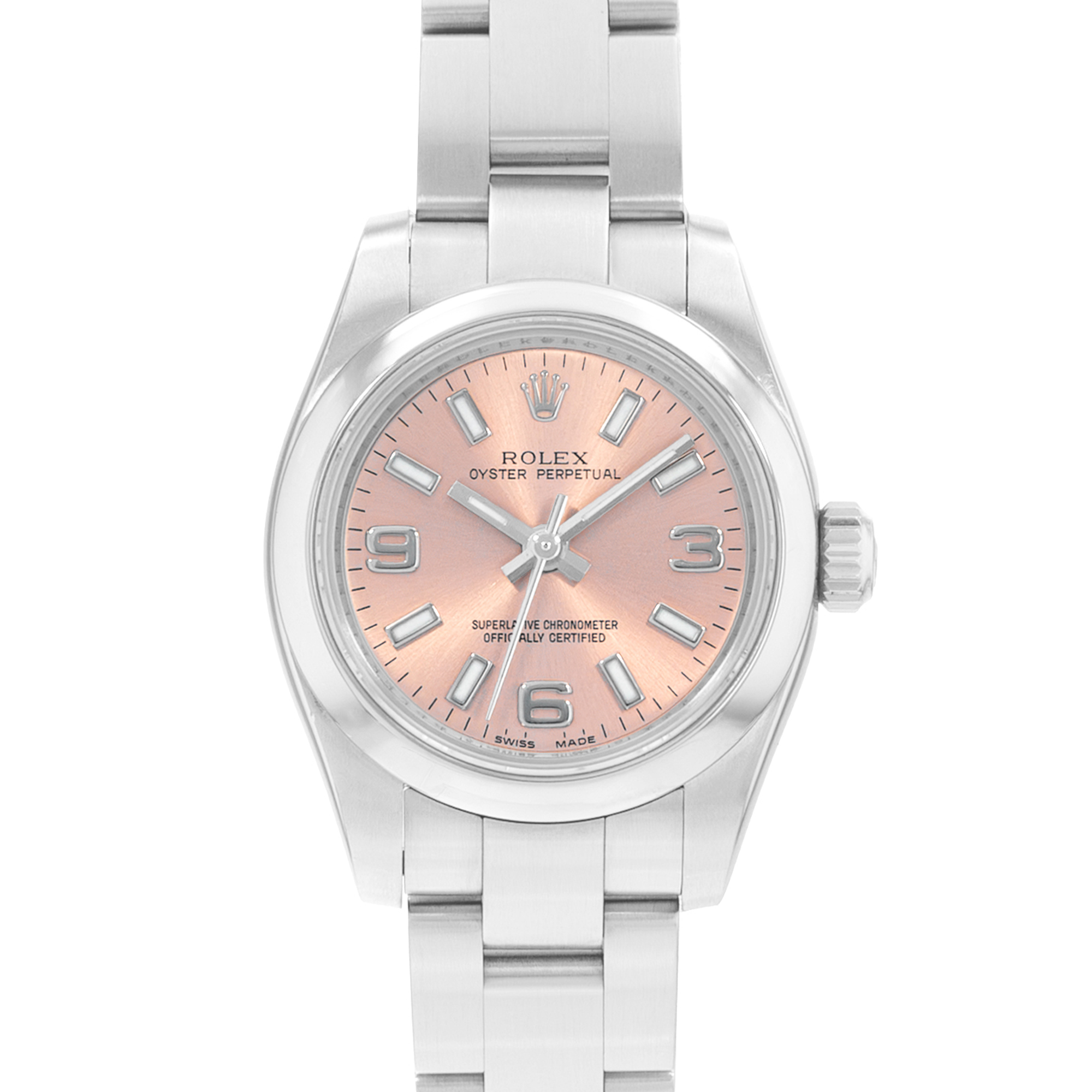 Rolex Oyster Perpetual 26 176200 Salmon Pink Dial Steel Ladies Watch Card thumbnail 1