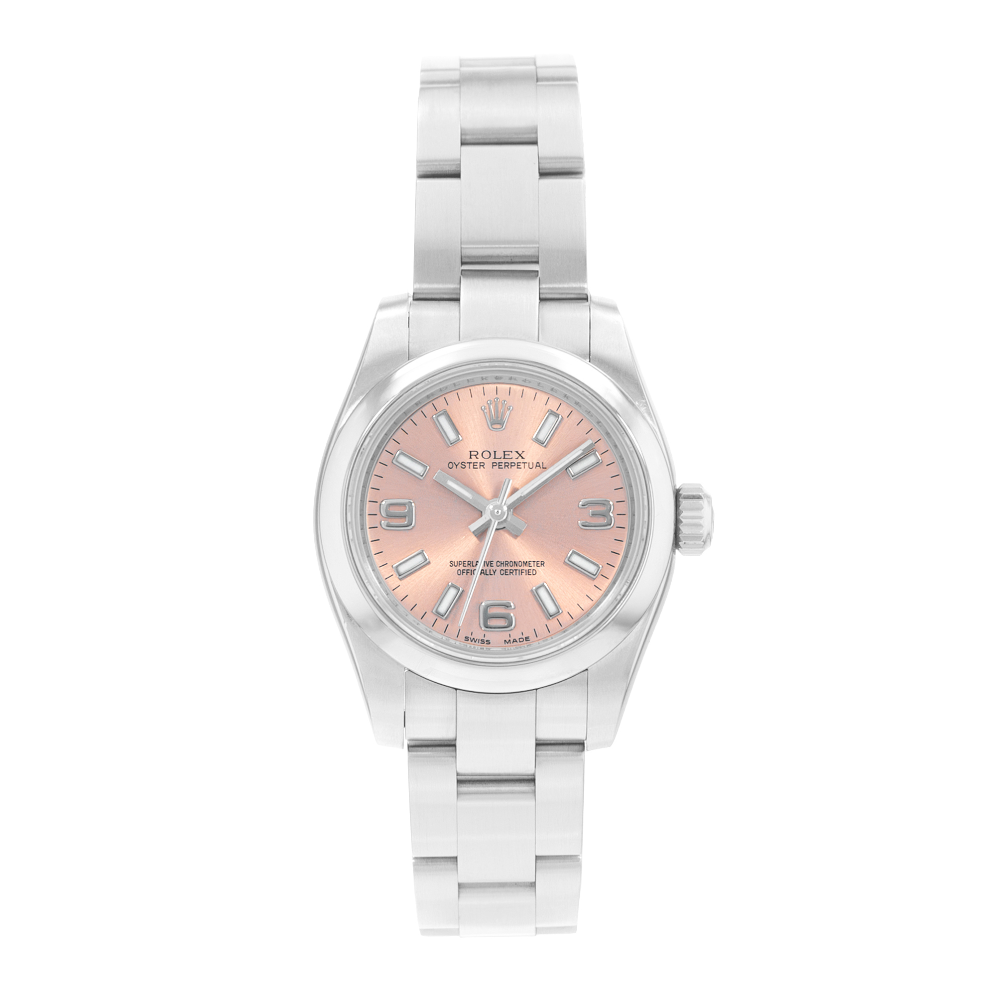 Rolex Oyster Perpetual 26 176200 Salmon Pink Dial Steel Ladies Watch Card thumbnail 2